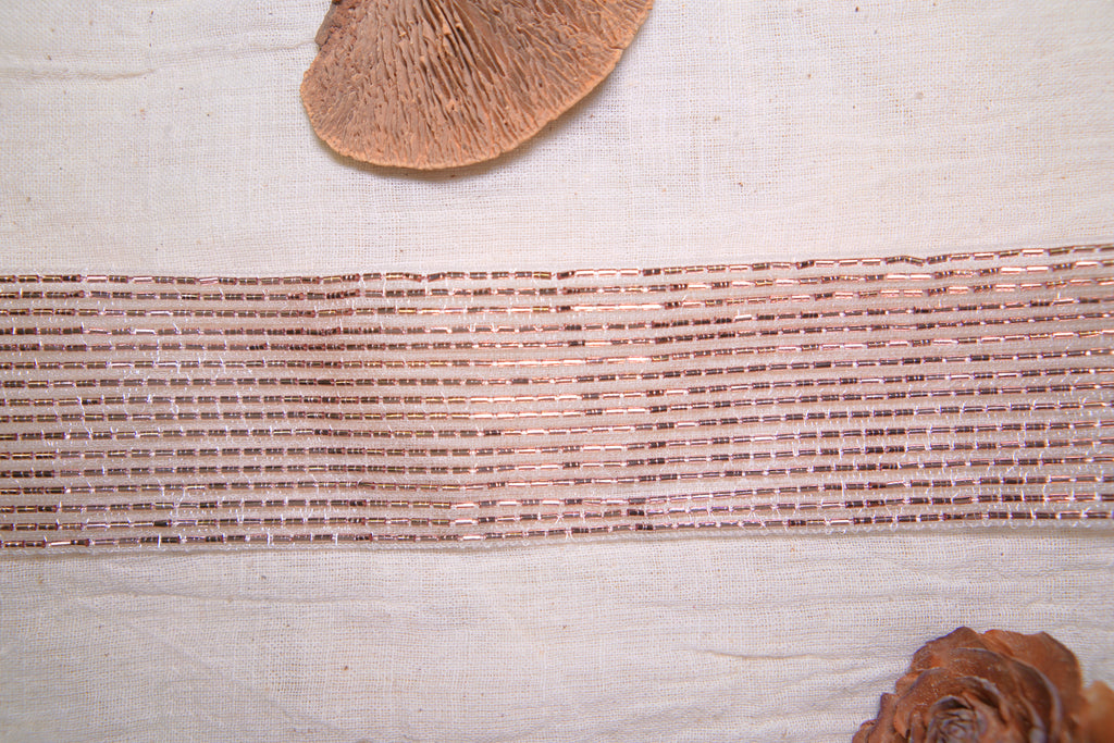 Metallic Grid Sequin Trim on Hard Tulle