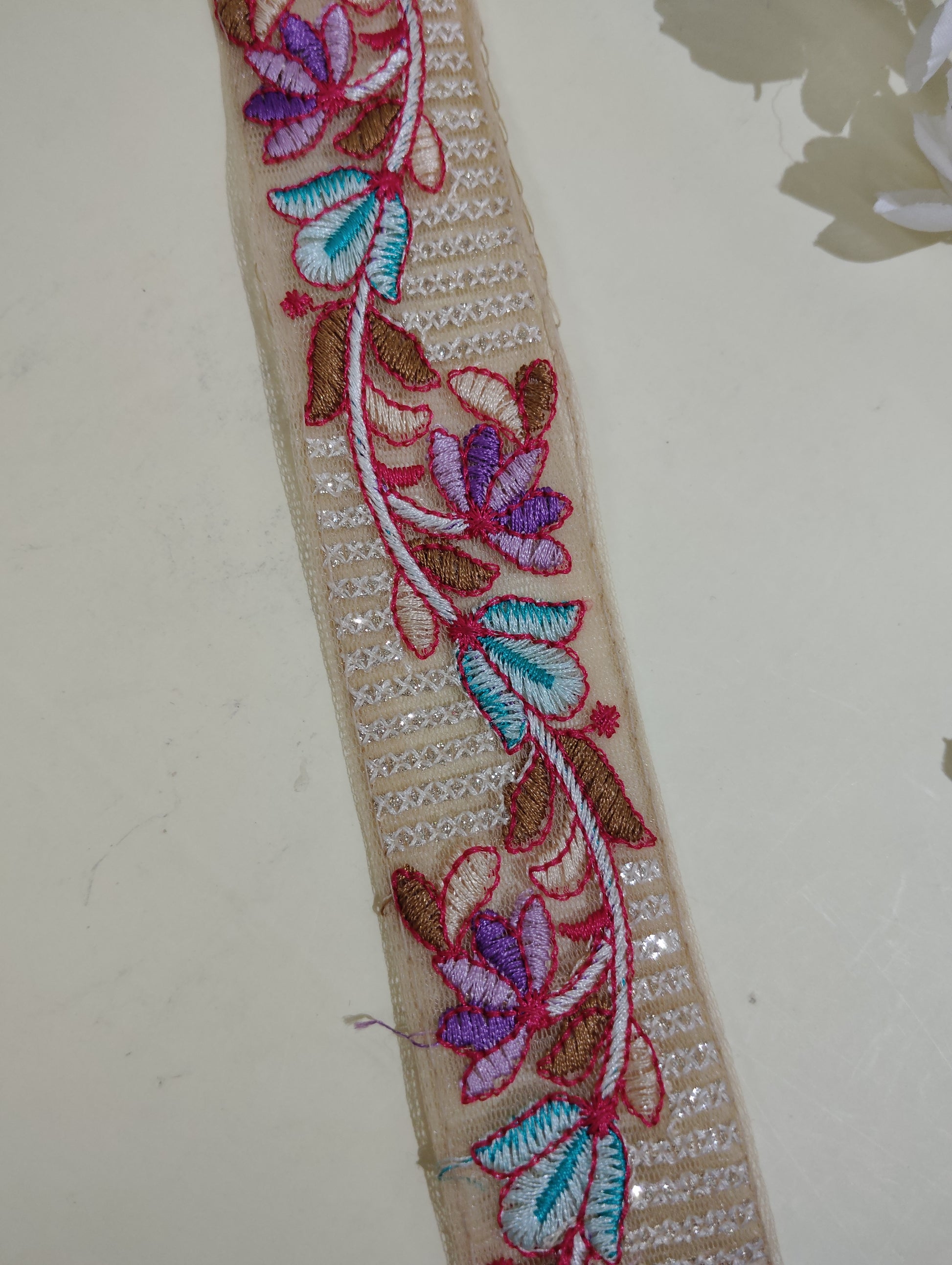 Floral Embroidered Lace Trim