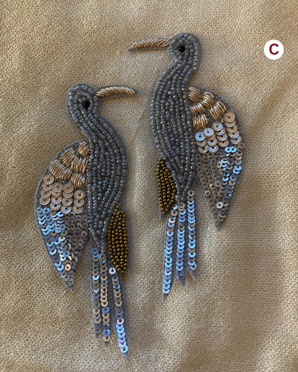 Beaded Bird Patch