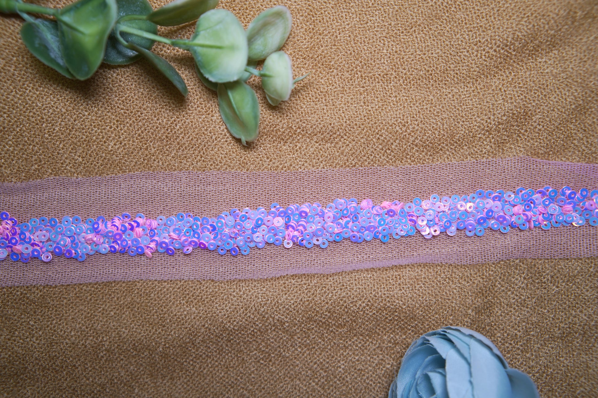 Sequin Embellished Tulle Lace Trim