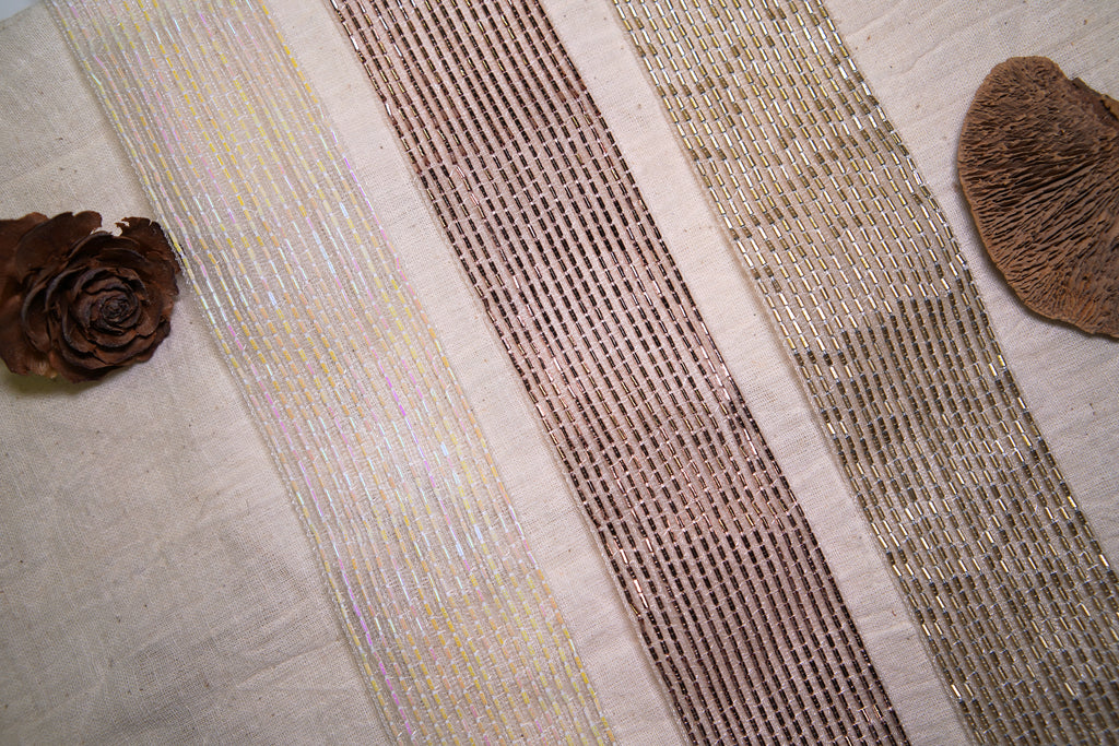 Metallic Grid Sequin Trim on Hard Tulle