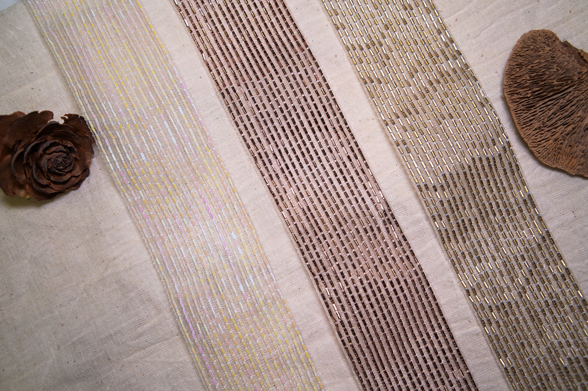 Metallic Grid Sequin Trim on Hard Tulle