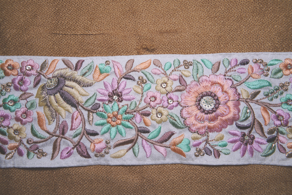 Floral Pastel Threadwork Trim