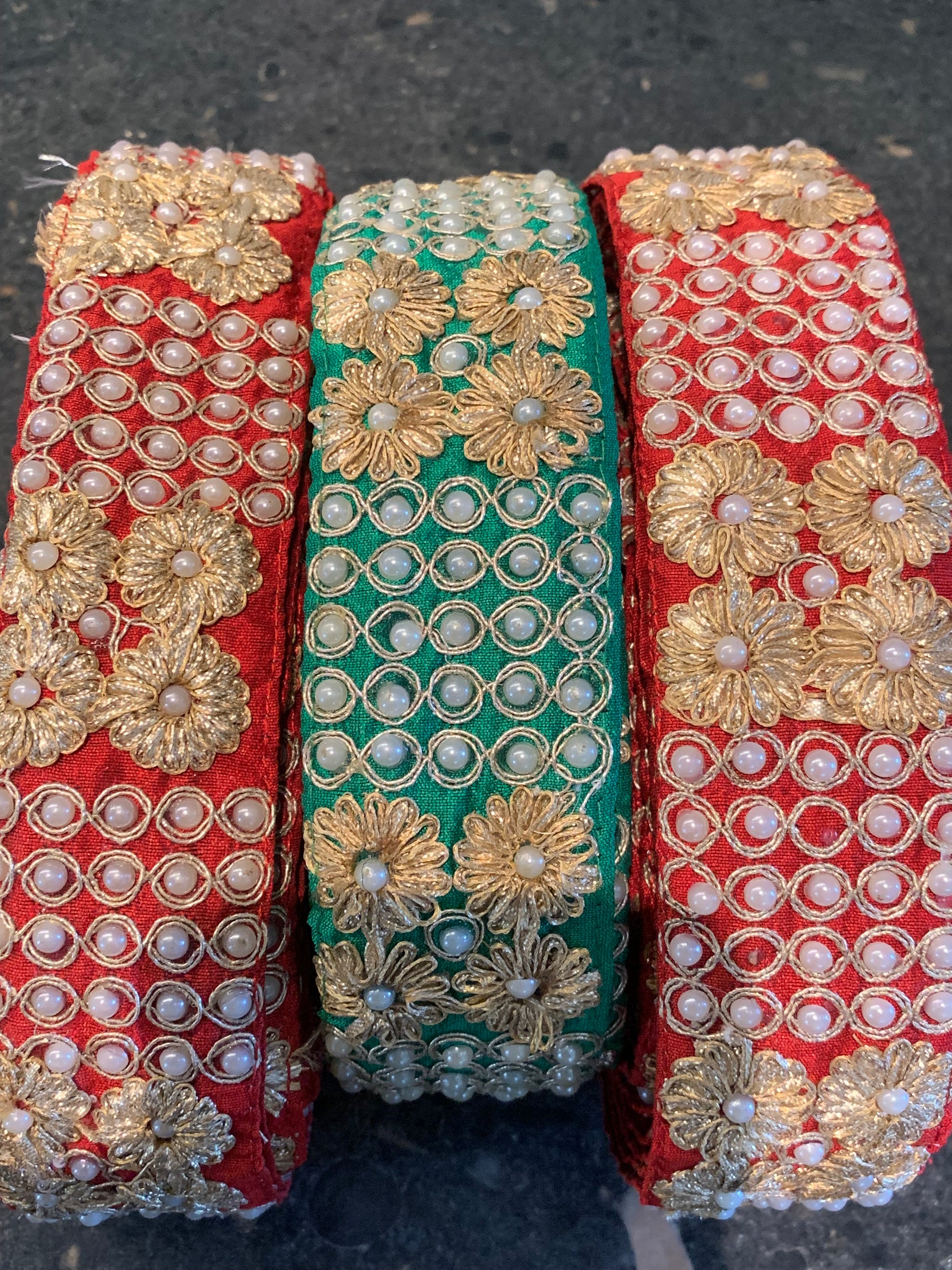 Traditional Zardozi & Pearl Floral Lace Trim