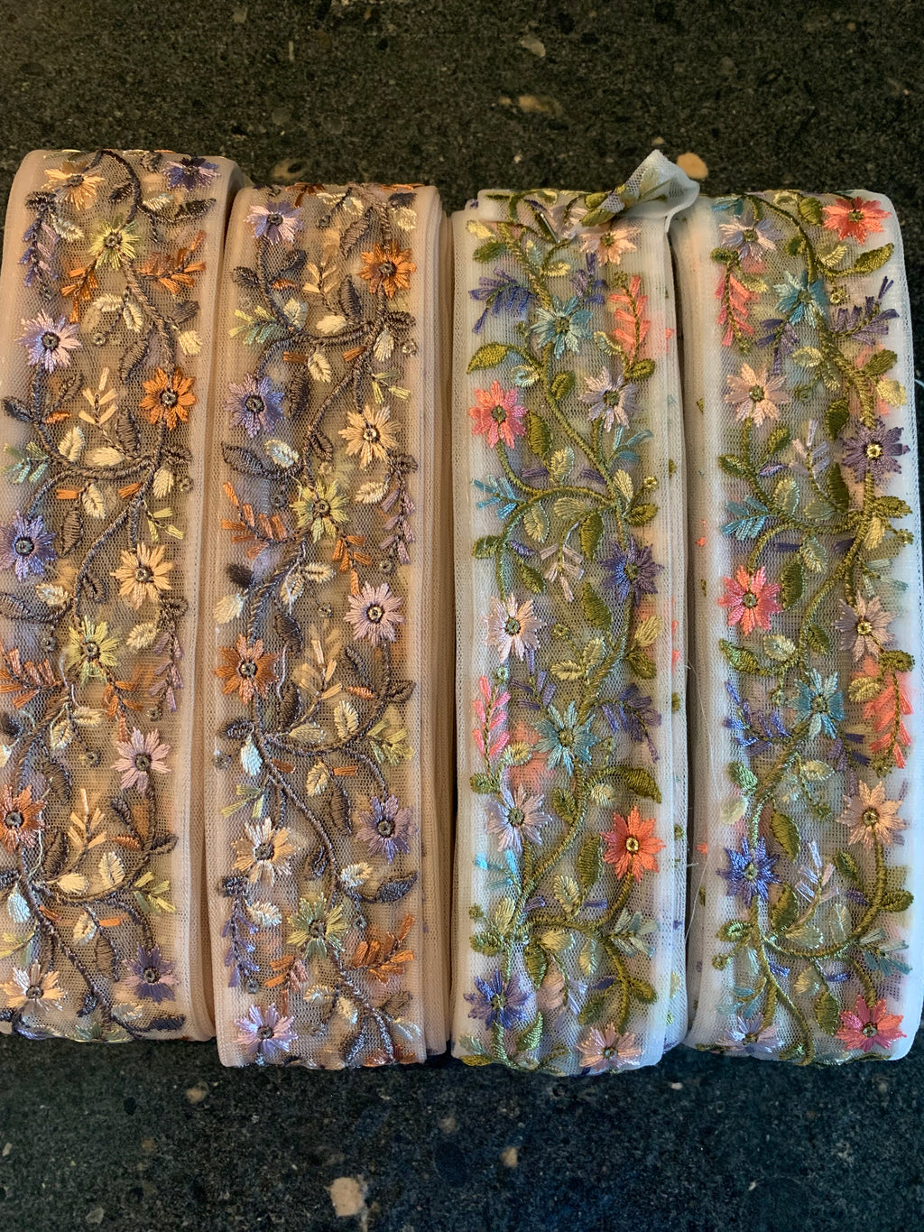 Summer Meadow Floral Embroidered Border