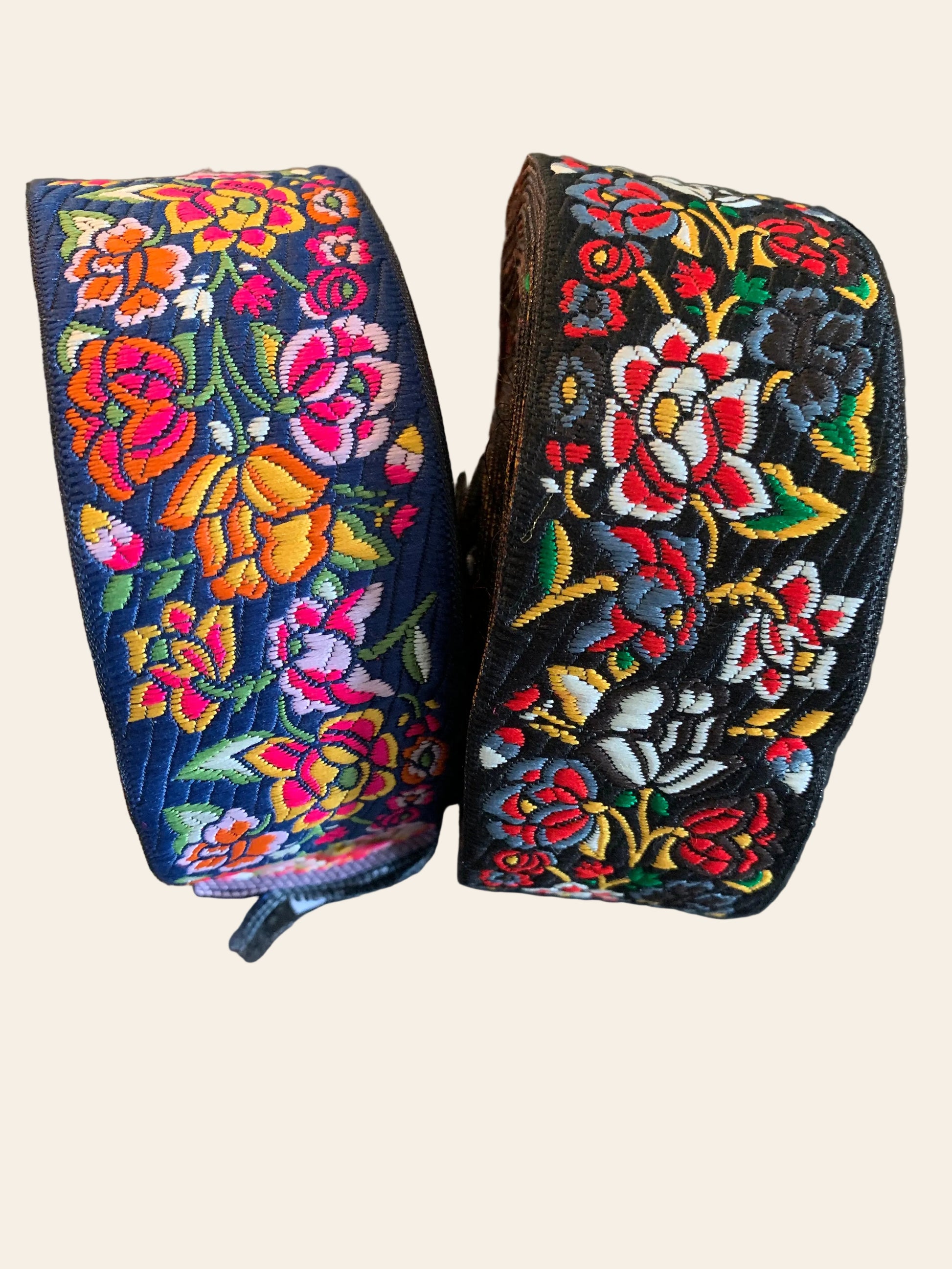 Embroidered Floral Jacquard Ribbon