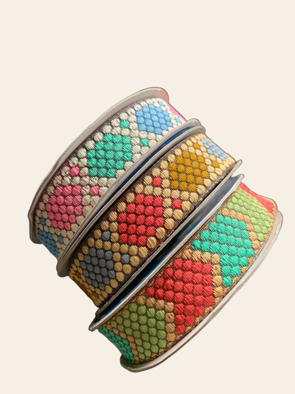 Embroidered Geometric Ribbon
