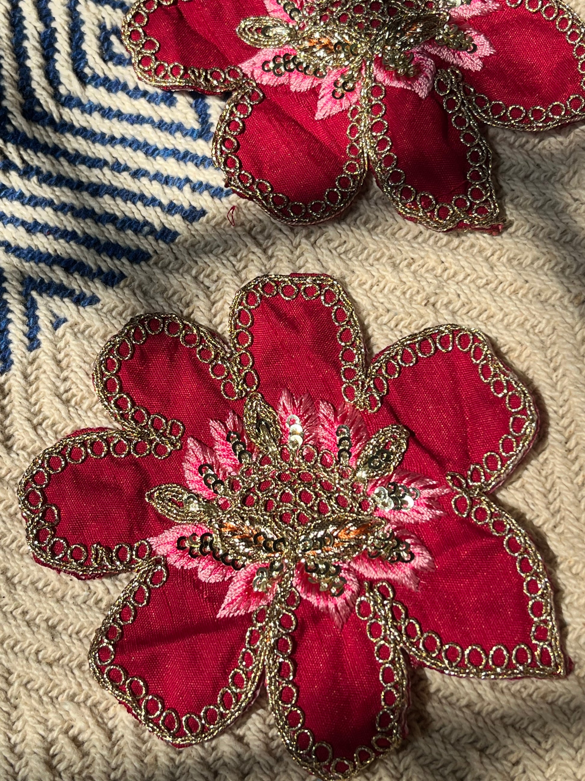 Crimson Glam Floral Patch