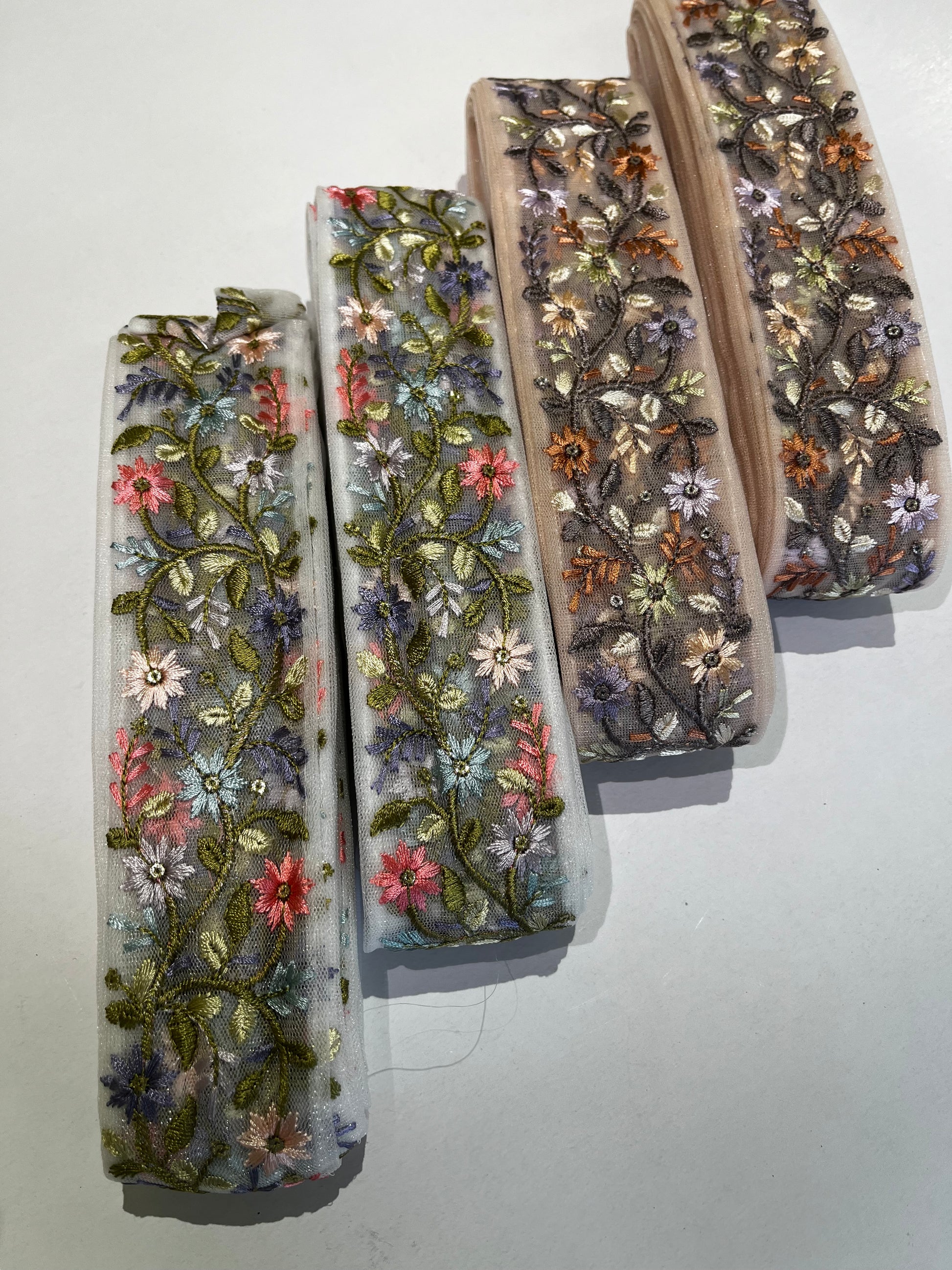Summer Meadow Floral Embroidered Border