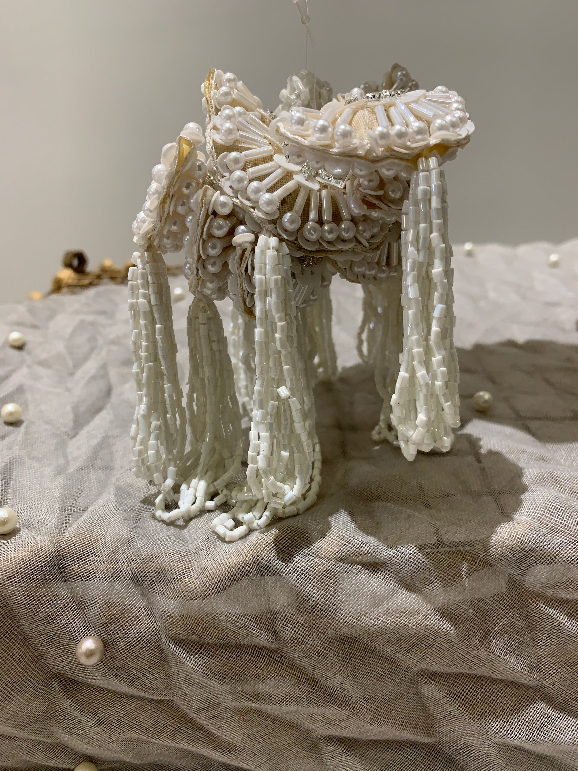 Elegant Ivory Pearl Beaded Tassel