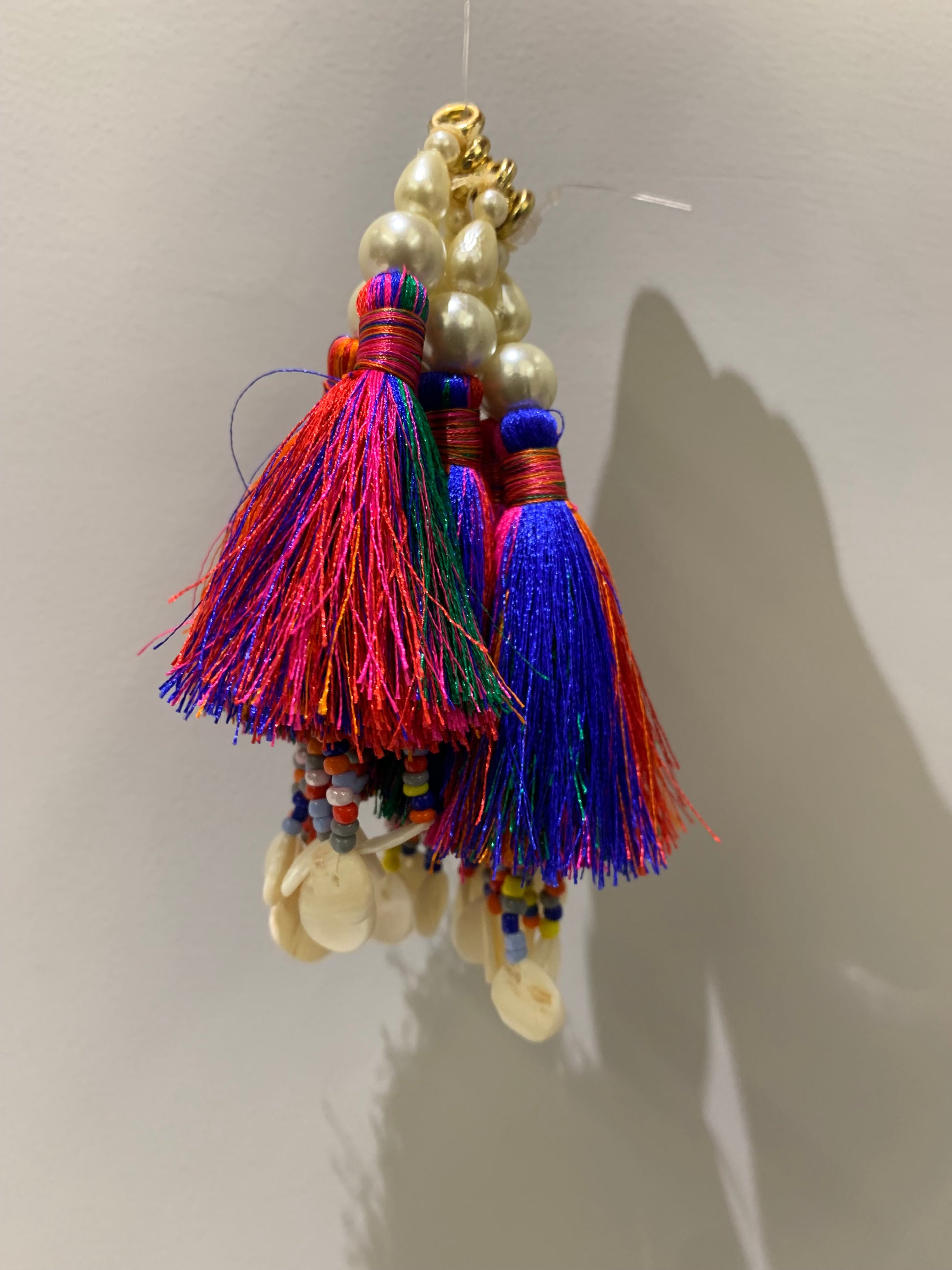 Multi-Color Tassel, Pearl, and Shell Latkan