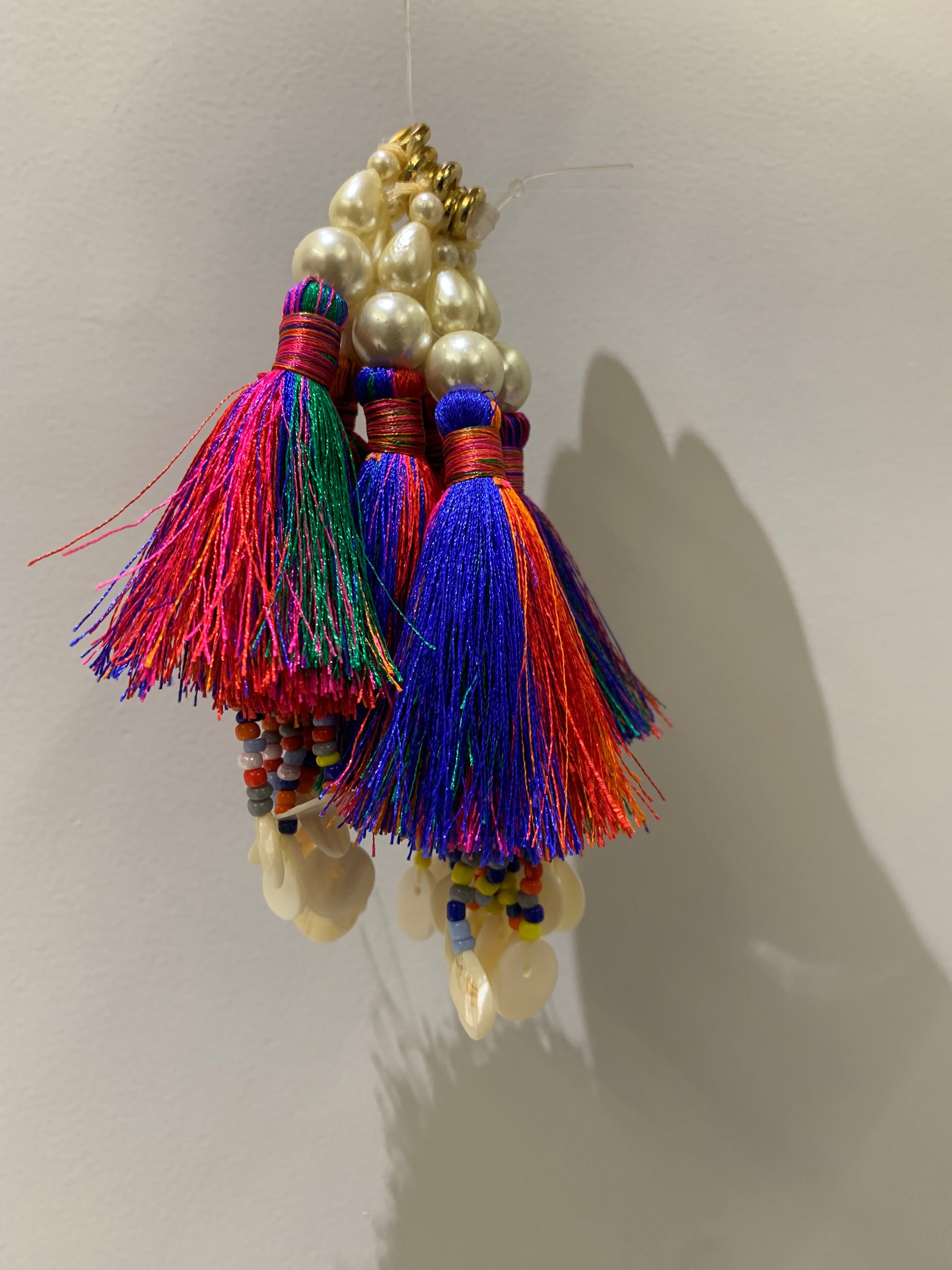 Multi-Color Tassel, Pearl, and Shell Latkan