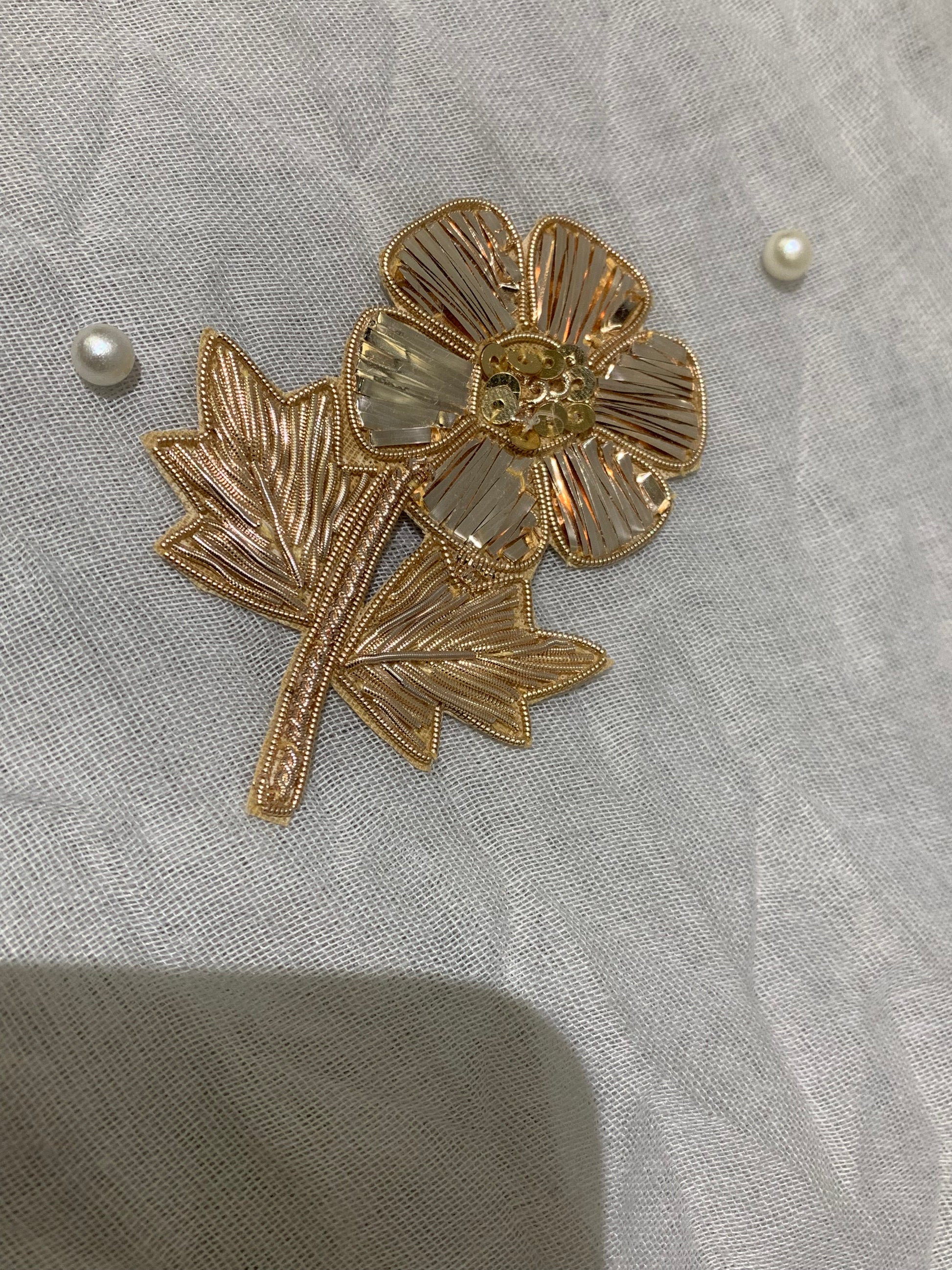 Gold Floral Patch