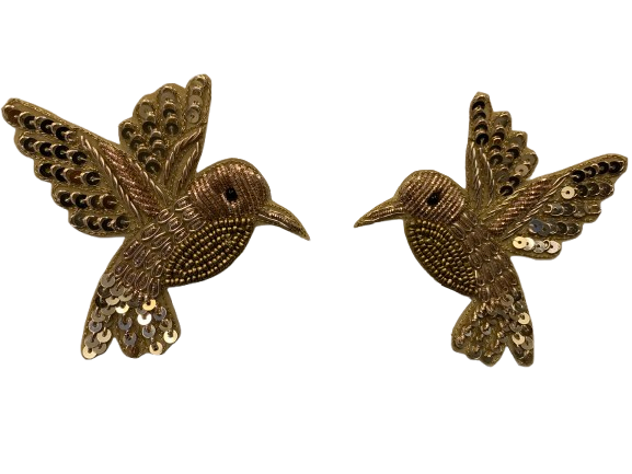 Gold Metallic Hummingbird Patch
