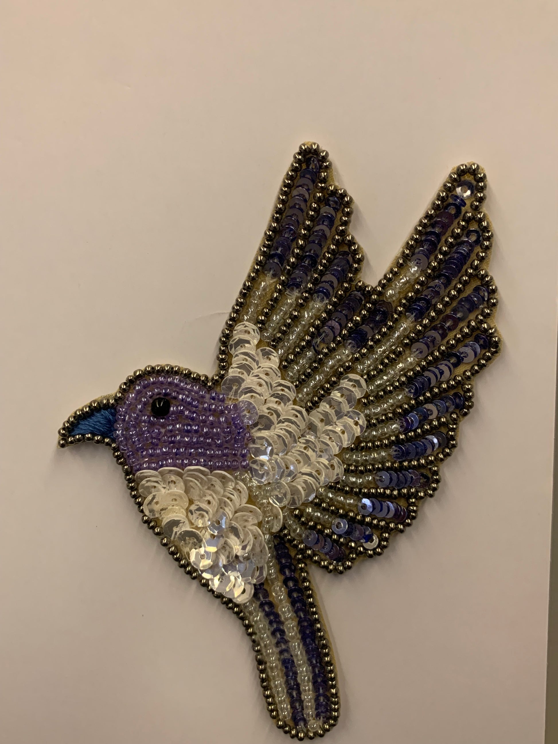 Beaded and sequined patch