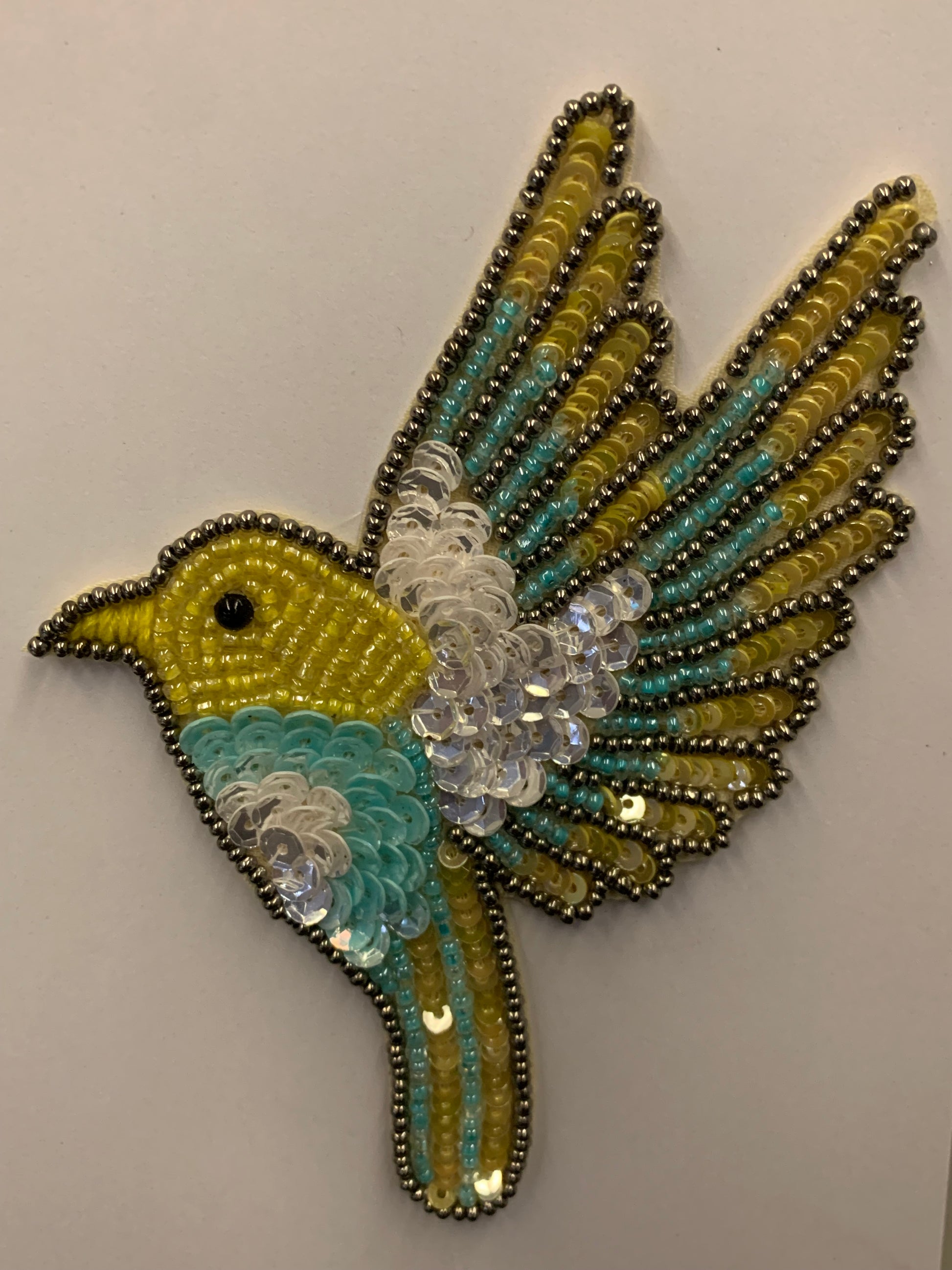 Beaded and sequined patch