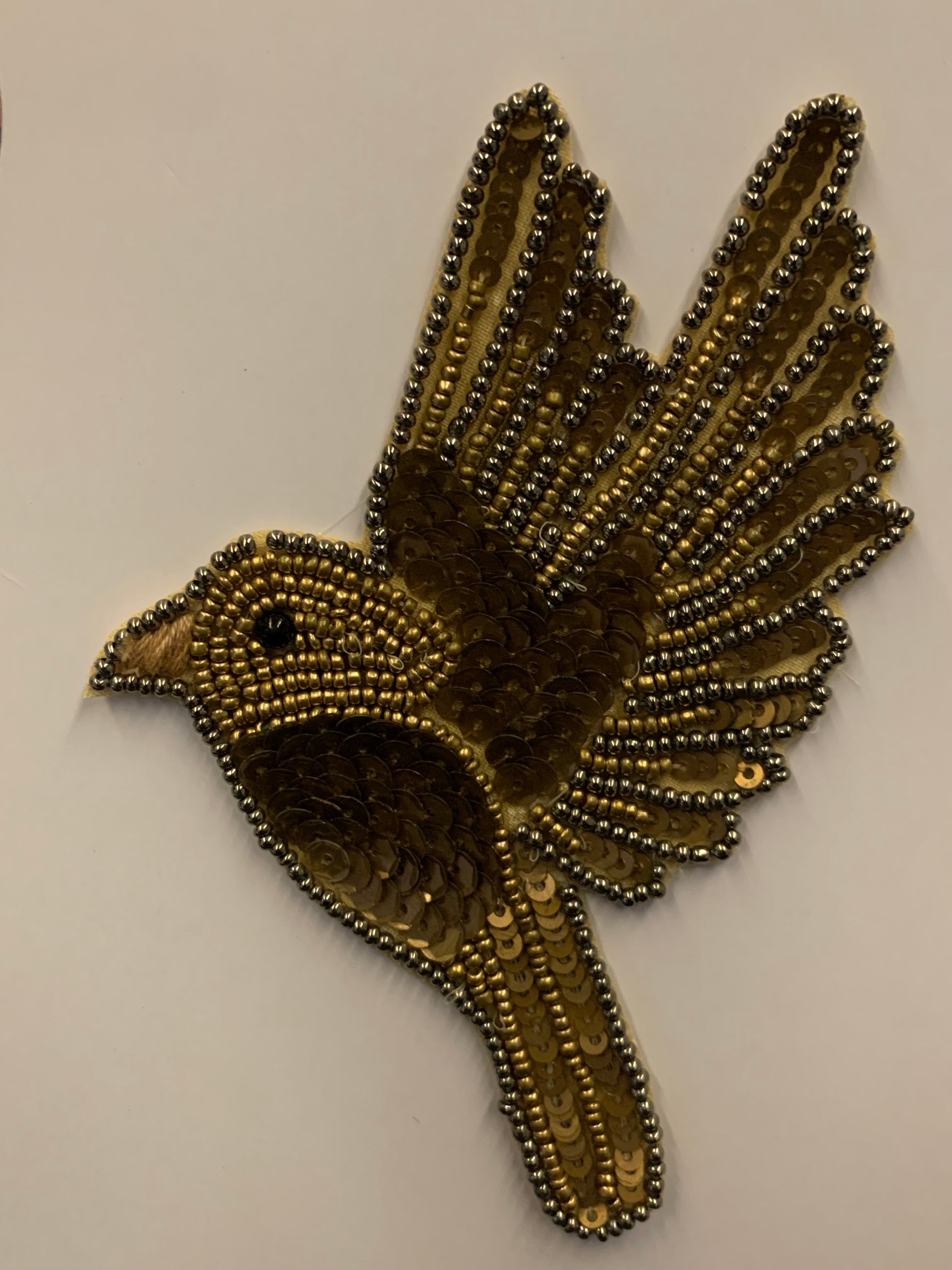 Beaded and sequined patch