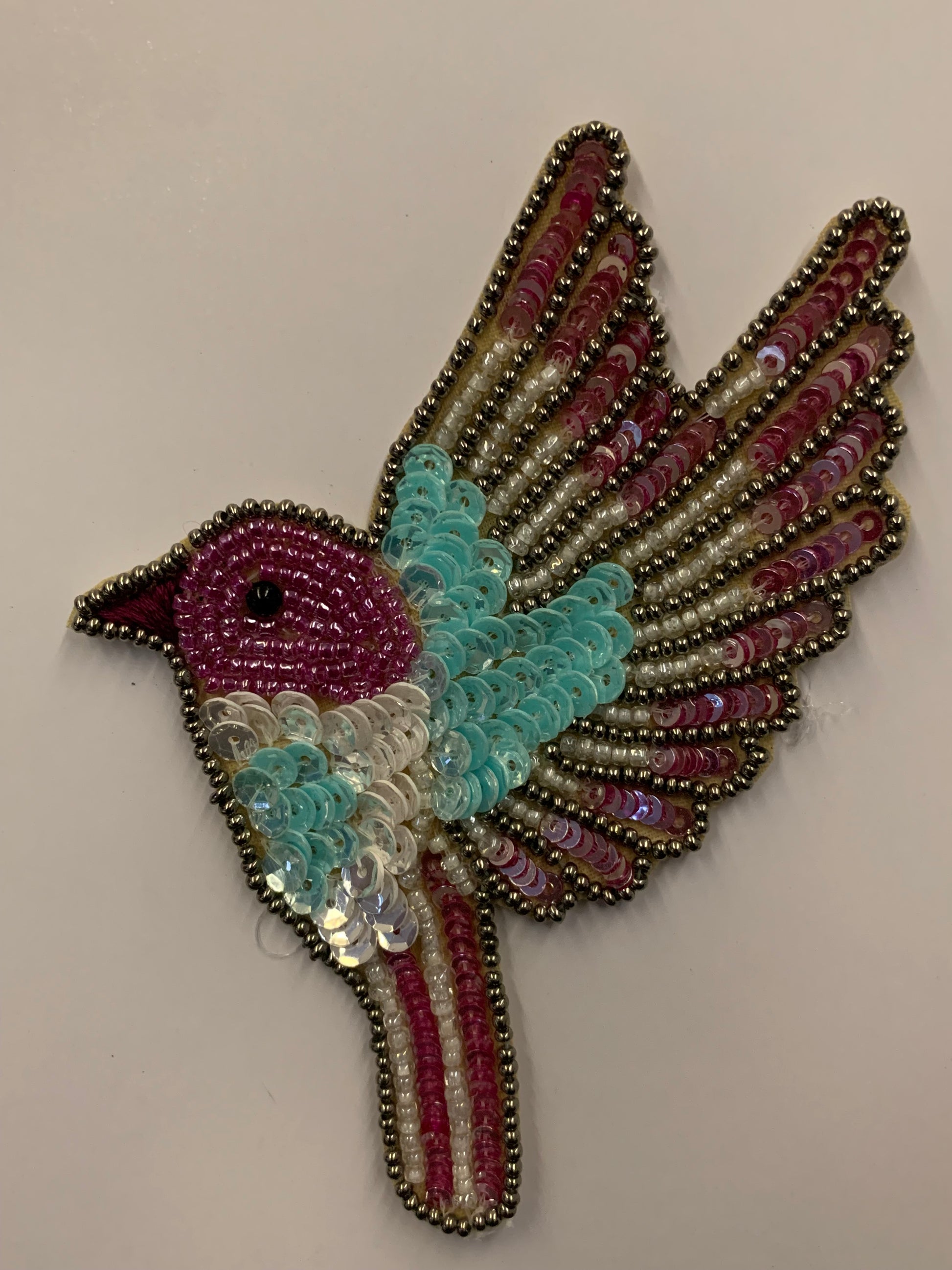 Beaded and sequined patch