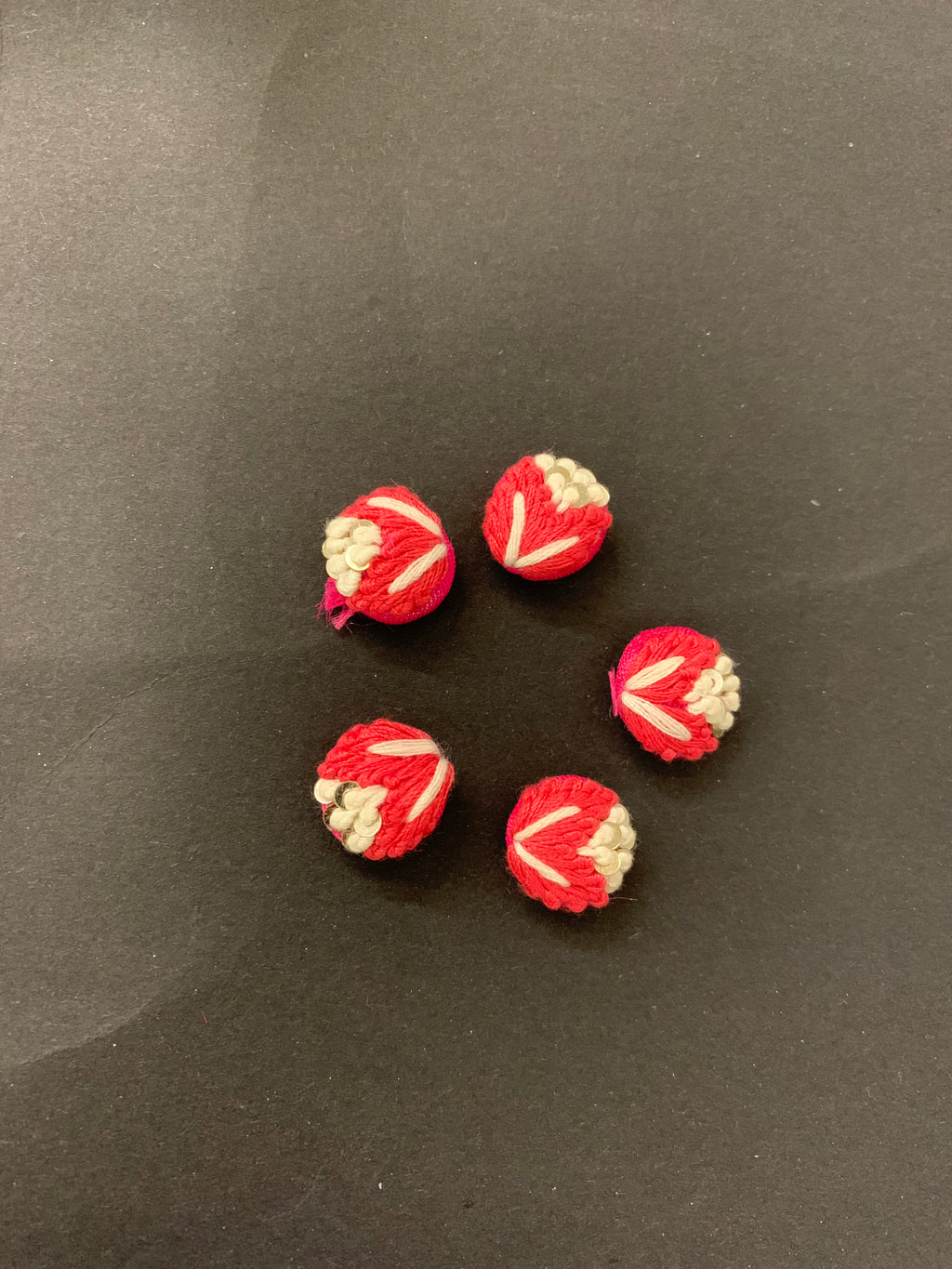 Vibrant Embroidered Thread Buttons