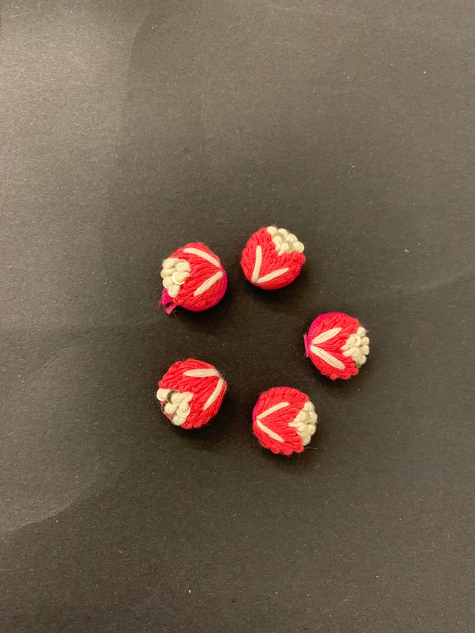 Vibrant Embroidered Thread Buttons