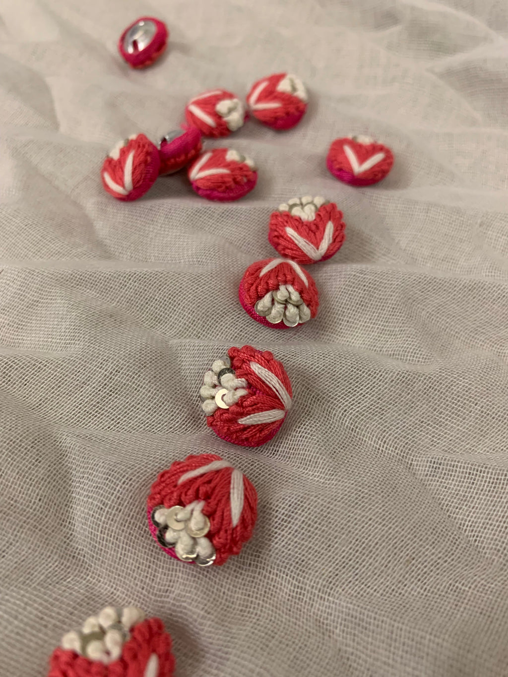 Vibrant Embroidered Thread Buttons