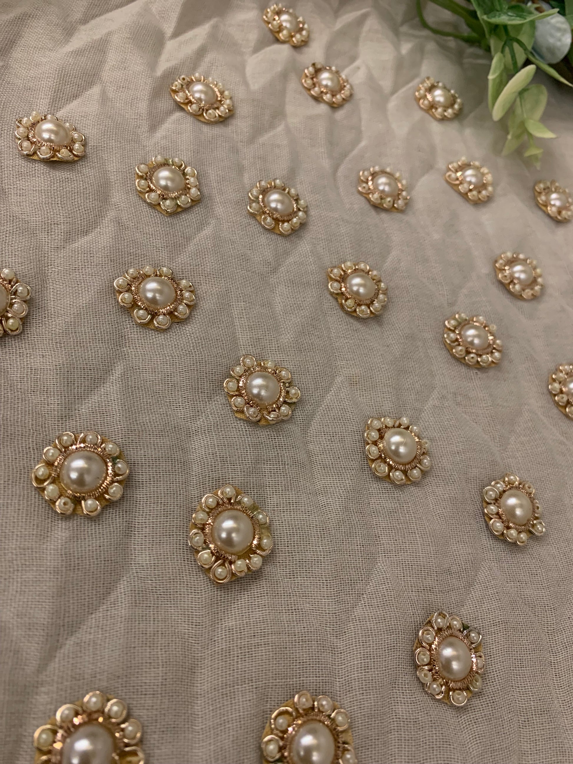 Gold & Pearl Ornamental Buttons