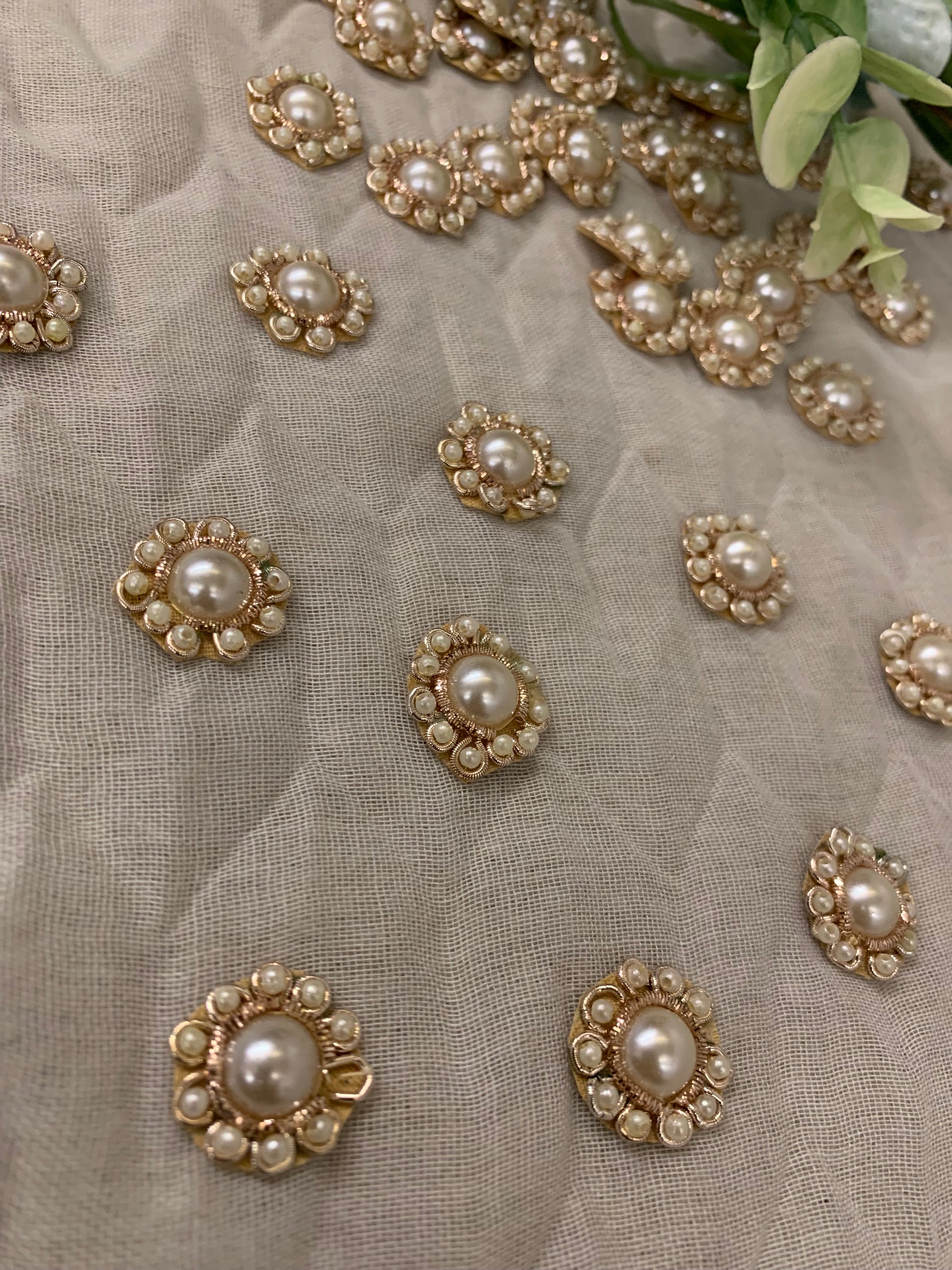 Gold & Pearl Ornamental Buttons