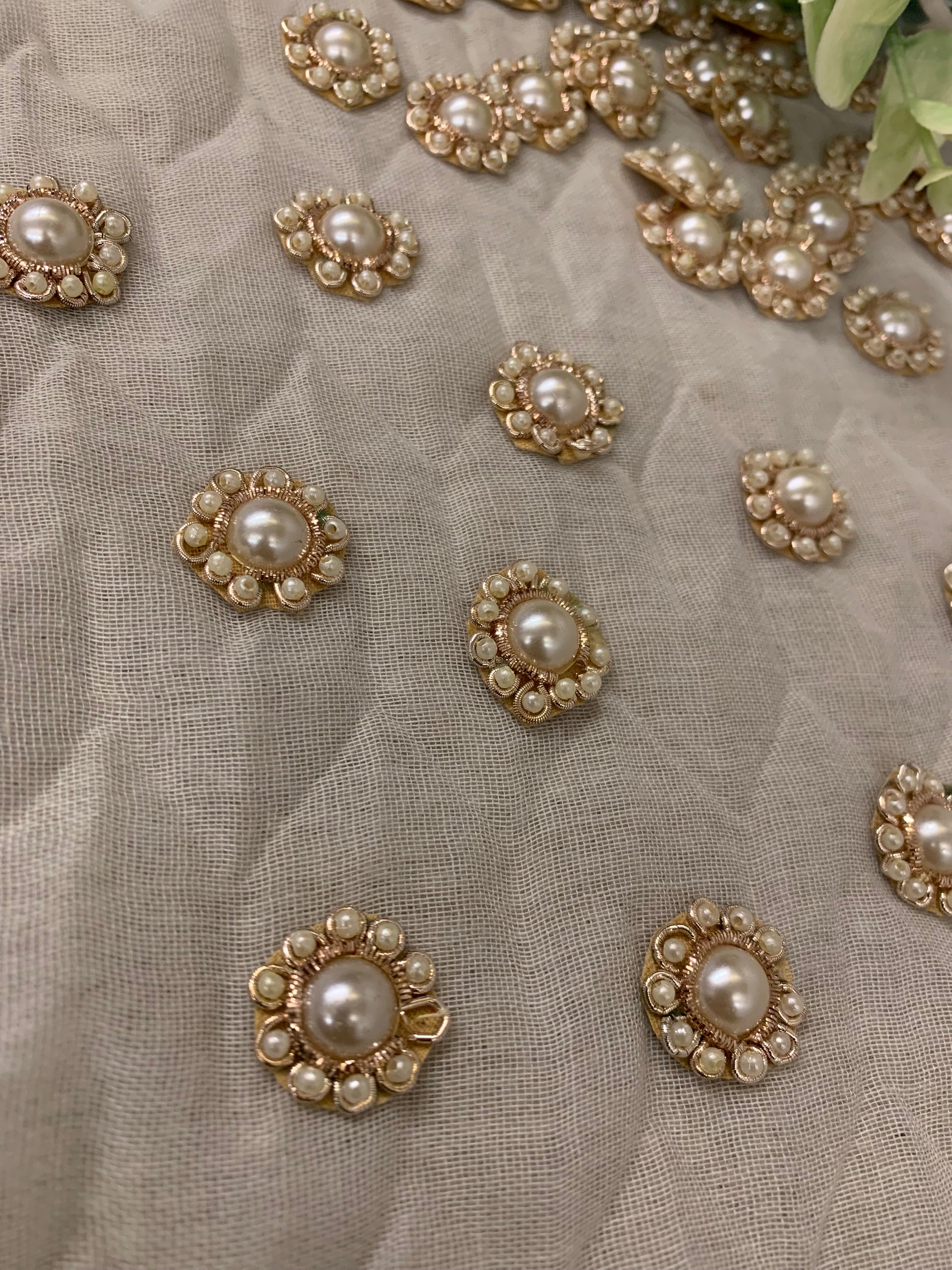 Gold & Pearl Ornamental Buttons