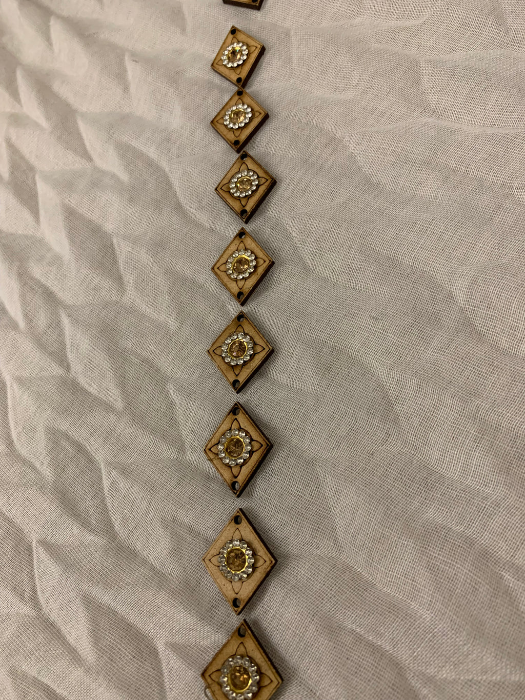 Wooden & Rhinestone Diamond Buttons