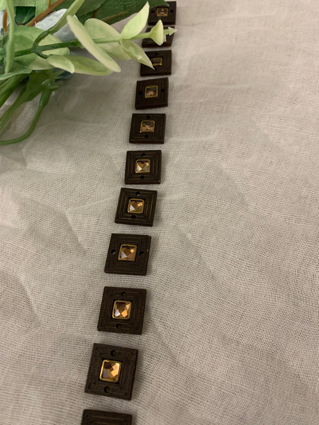 Wooden & Square Jewel Buttons