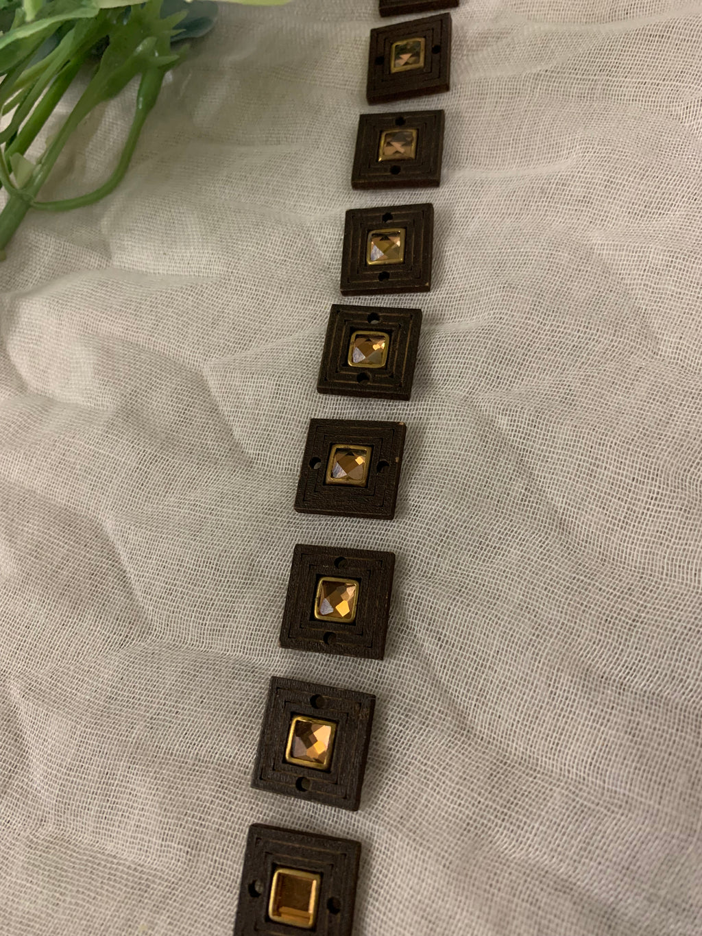 Wooden & Square Jewel Buttons