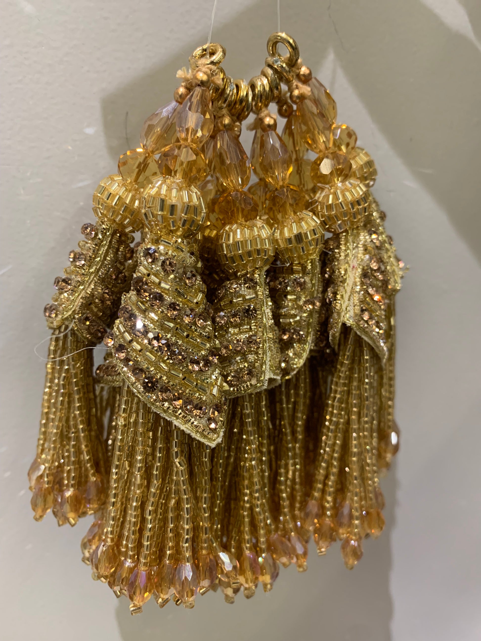 Crystal White Beaded Bridal Tassels