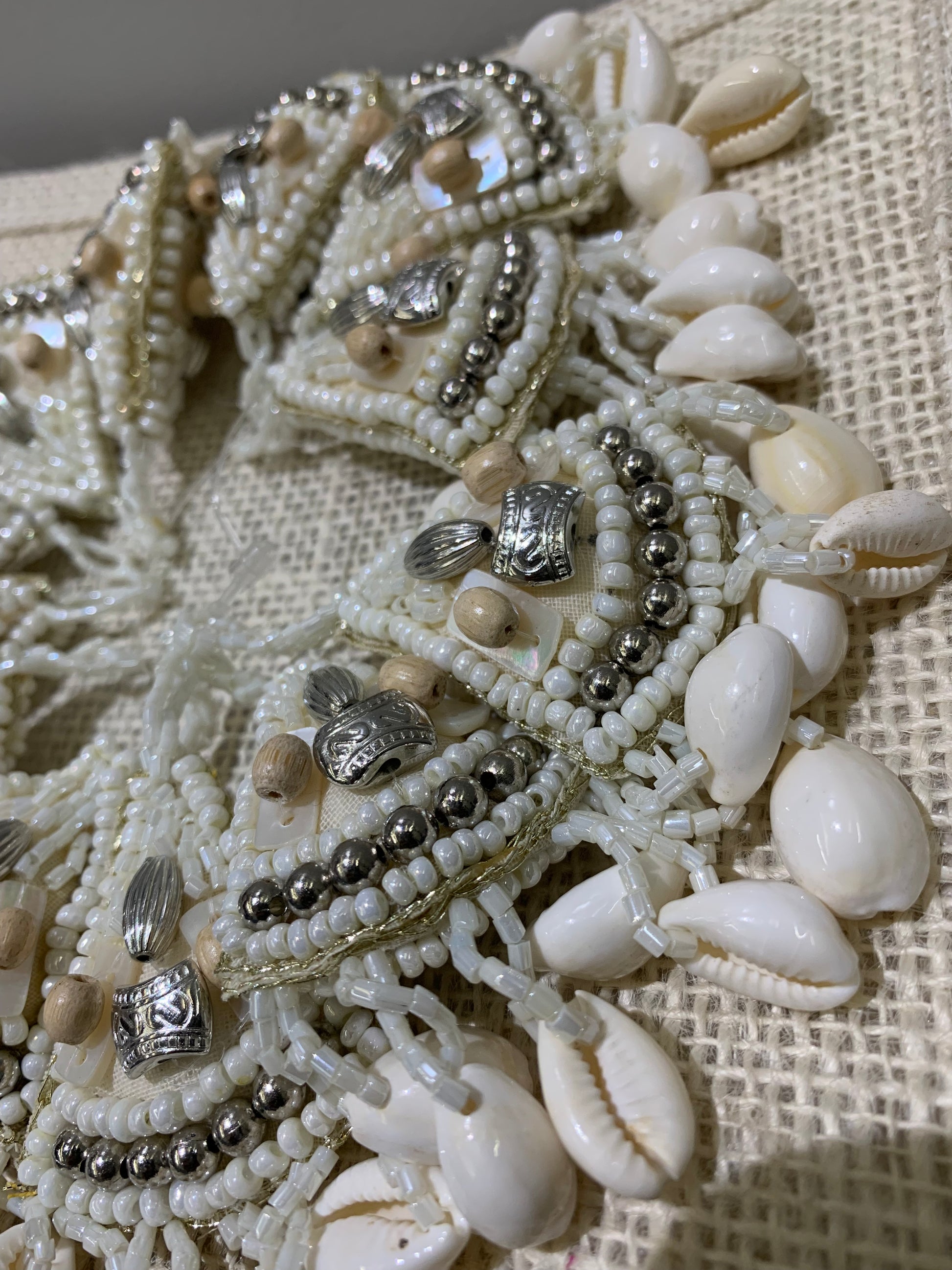 Boho Shell & Bead Latkan Tassels – Ivory Elegance