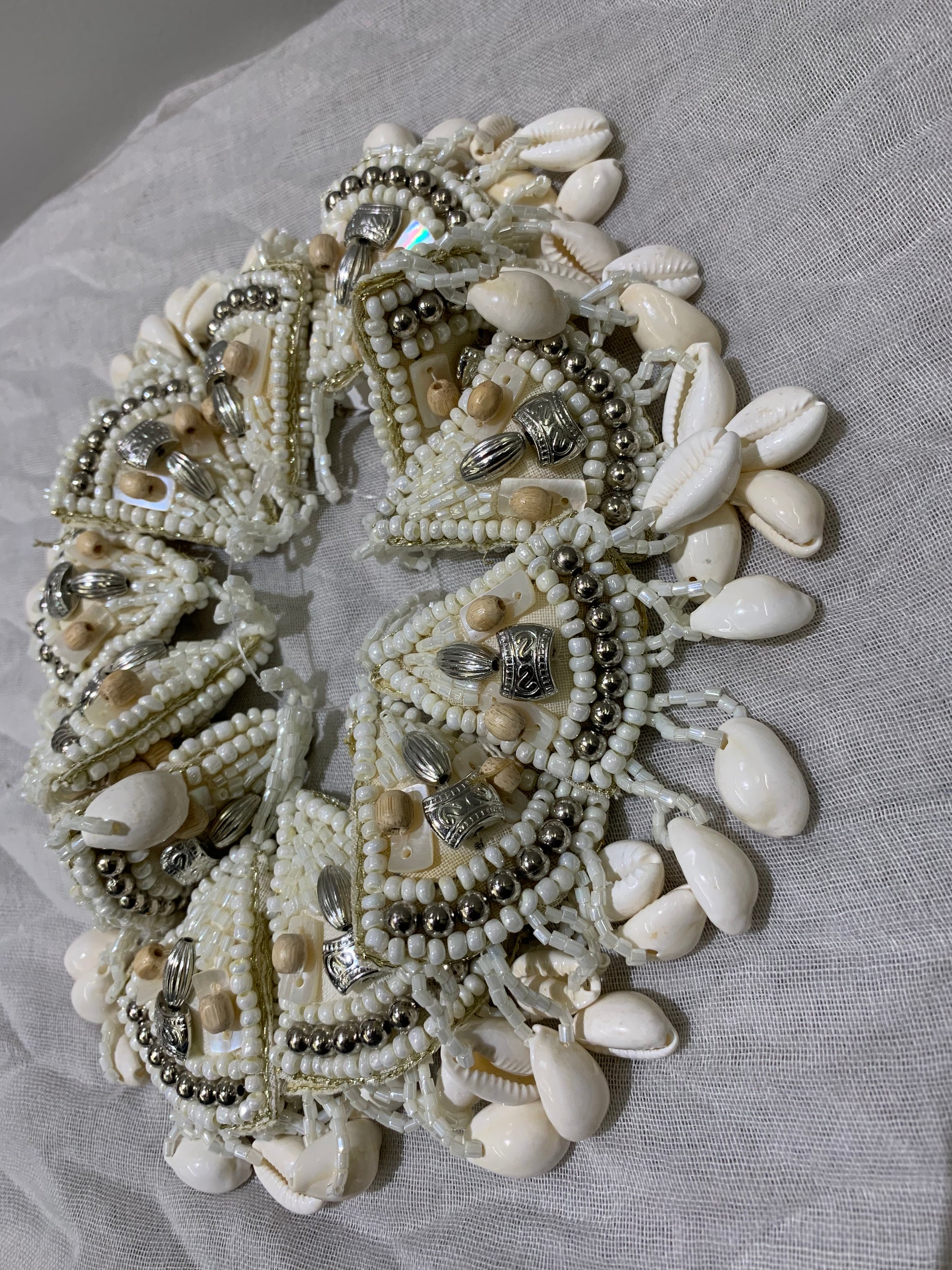 Boho Shell & Bead Latkan Tassels – Ivory Elegance