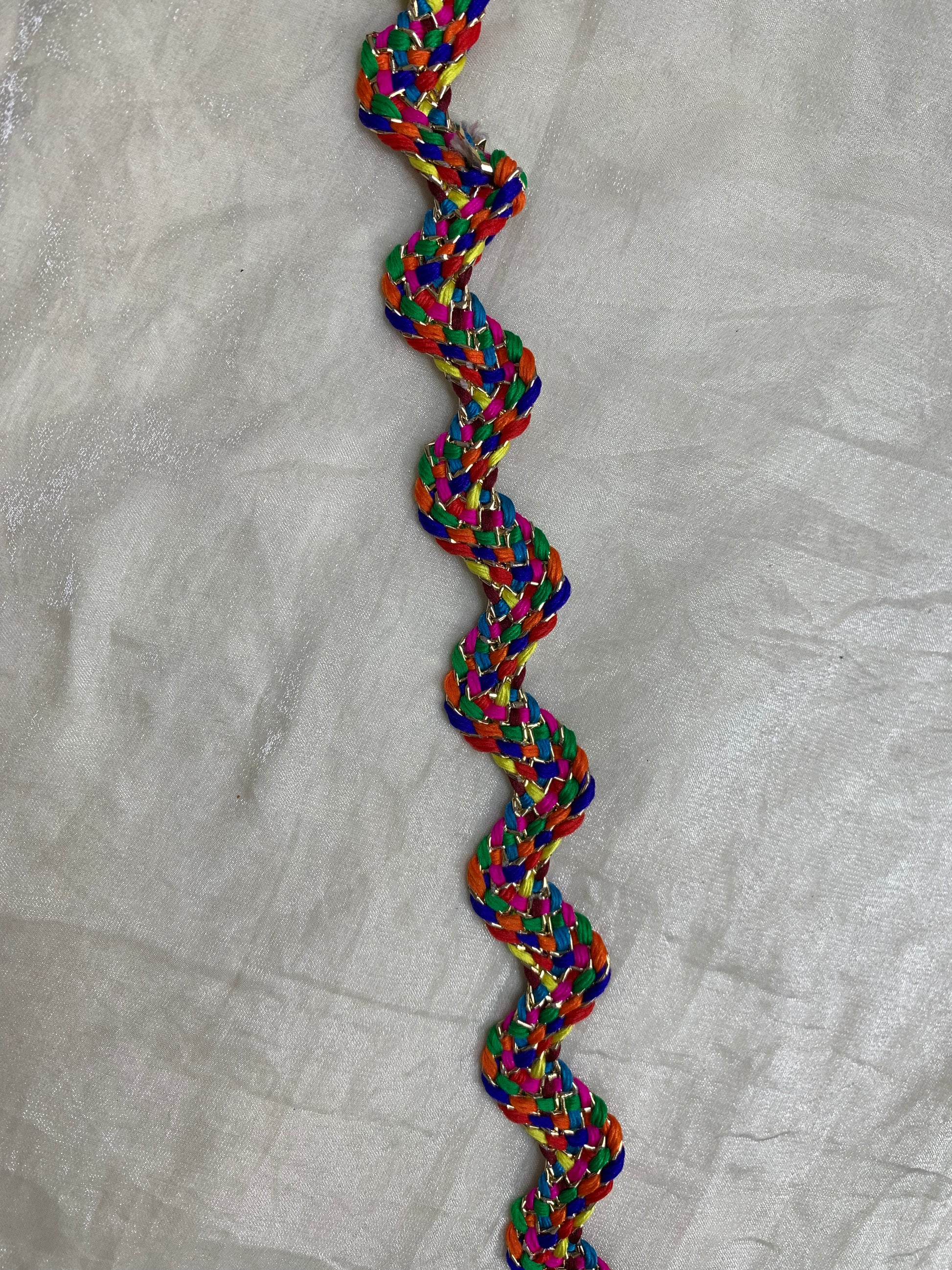 Multicolor Braided Wavy Dori Trim