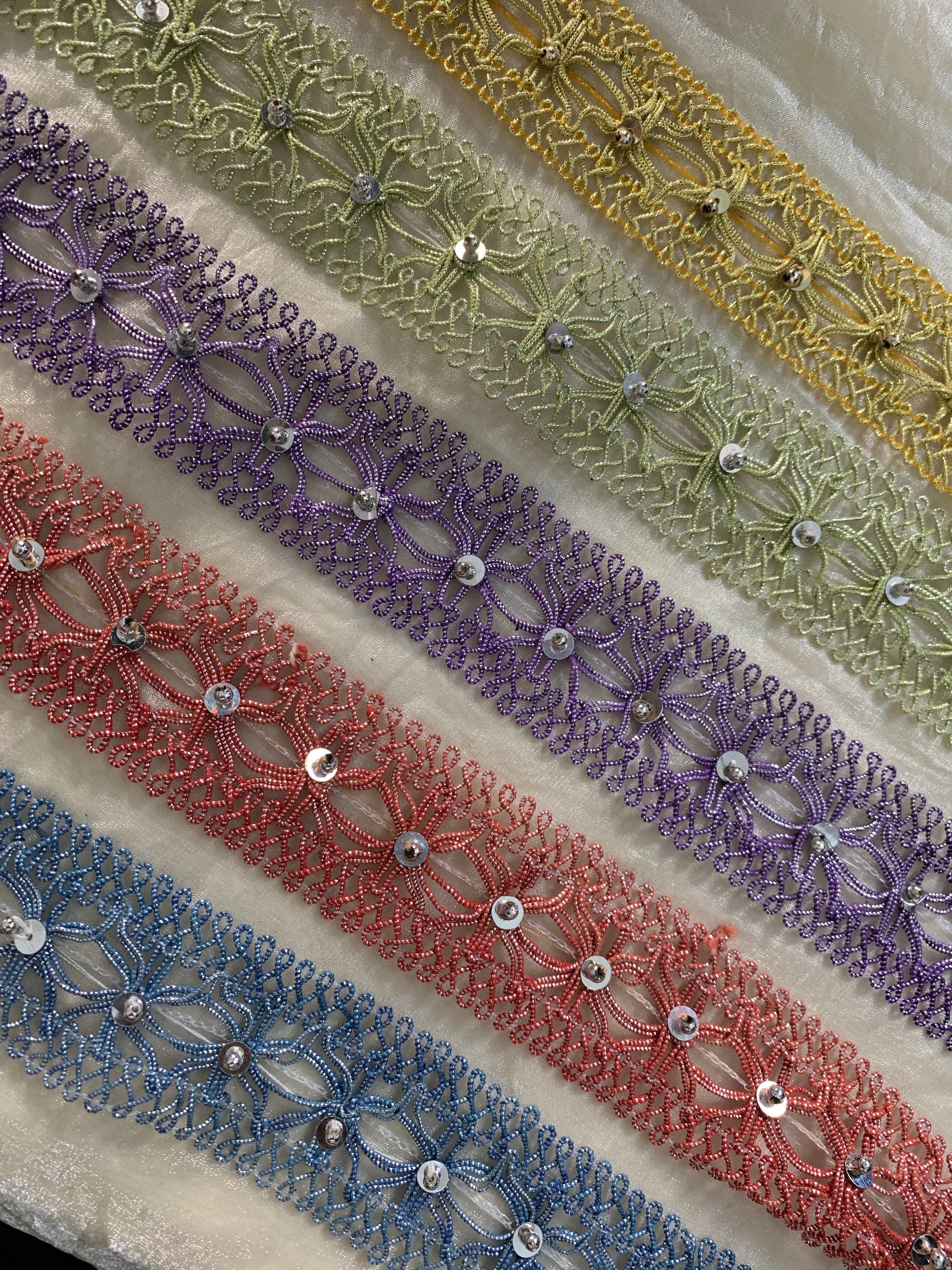 Crystal Floral Cutwork Lace Patti