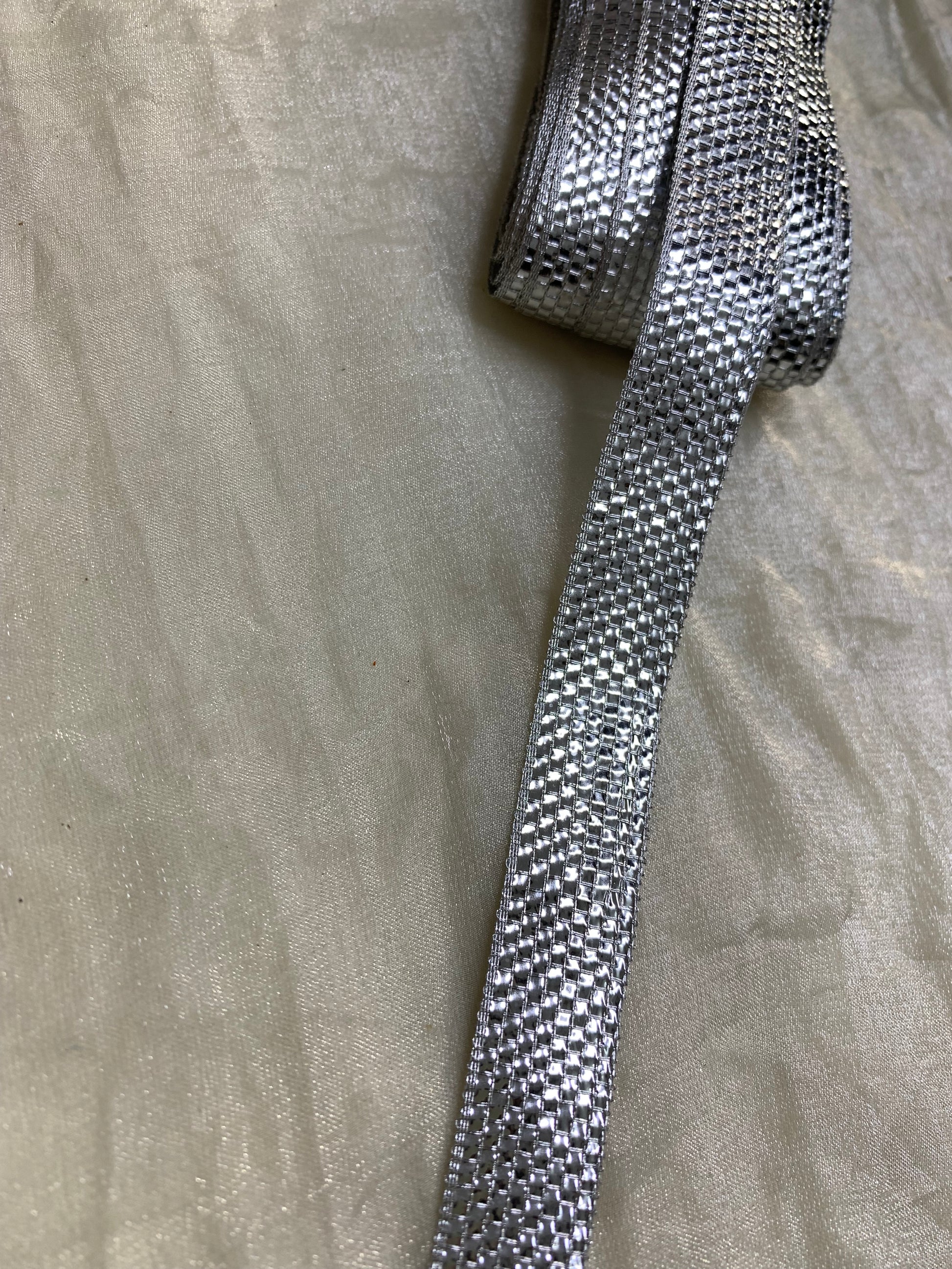 Silver Lurex Textured Taping Lace