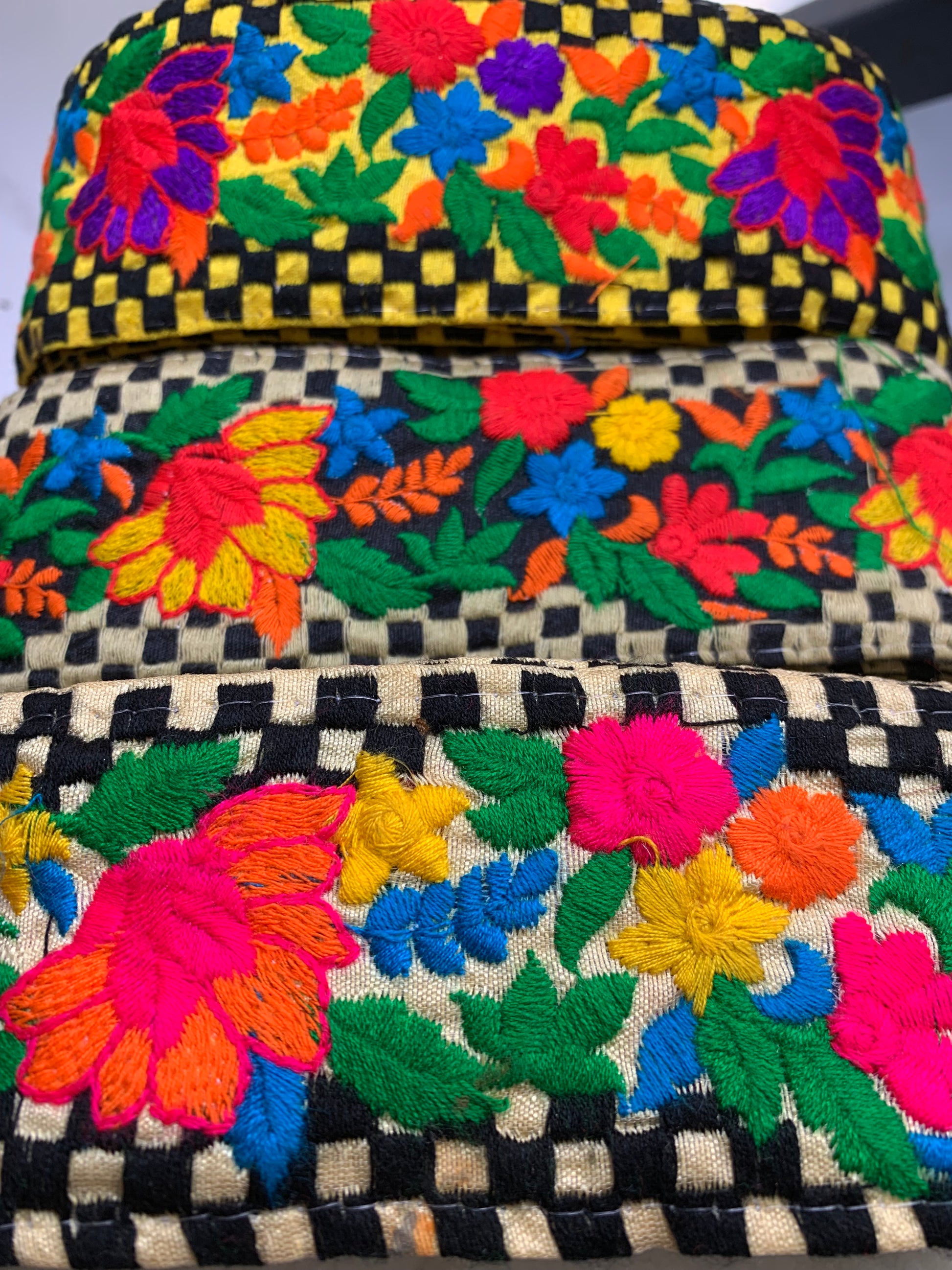 Rajasthani Check Pattern Flower Lace