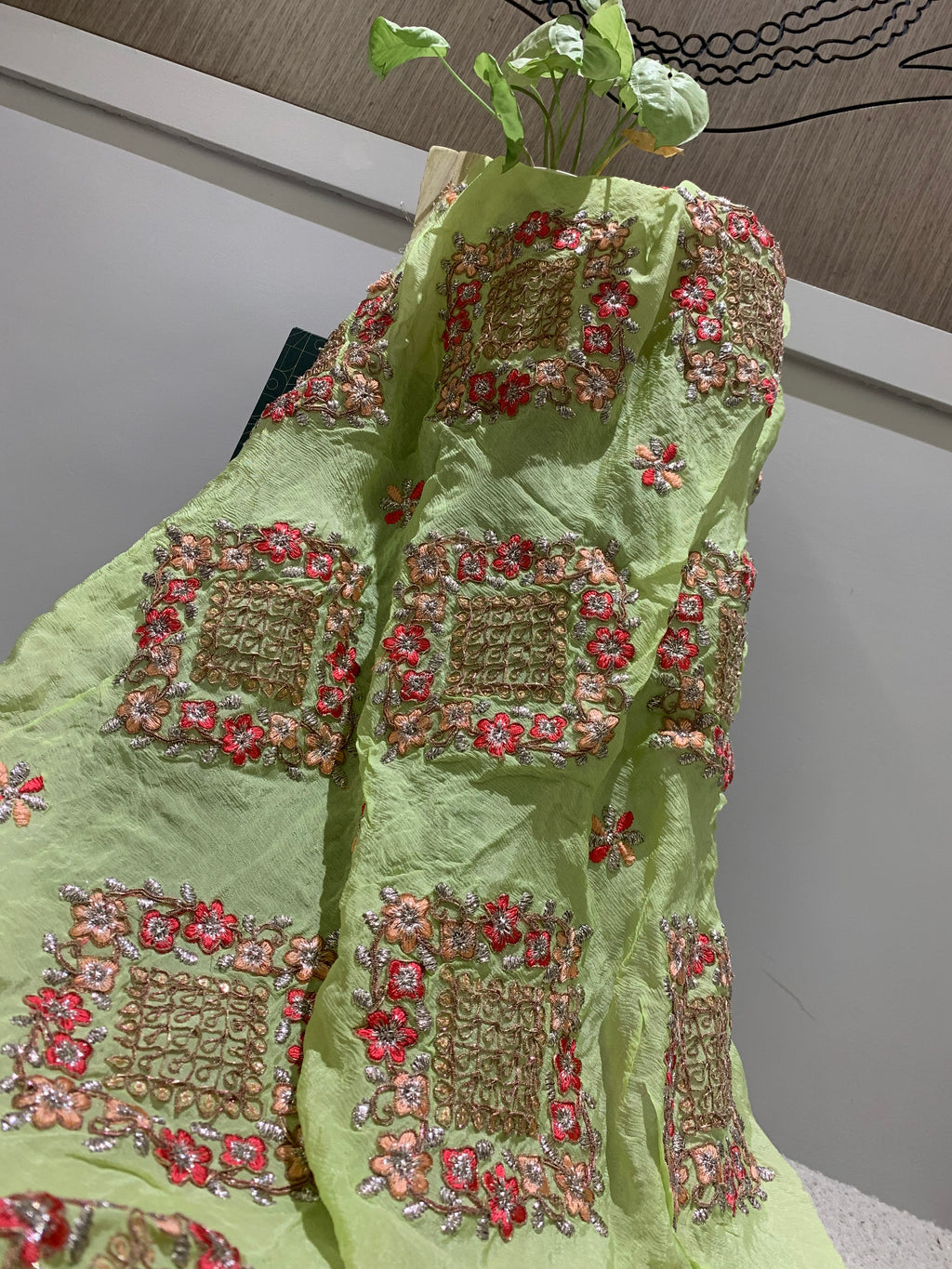 Embroidered Chiffon Fabric, Floral