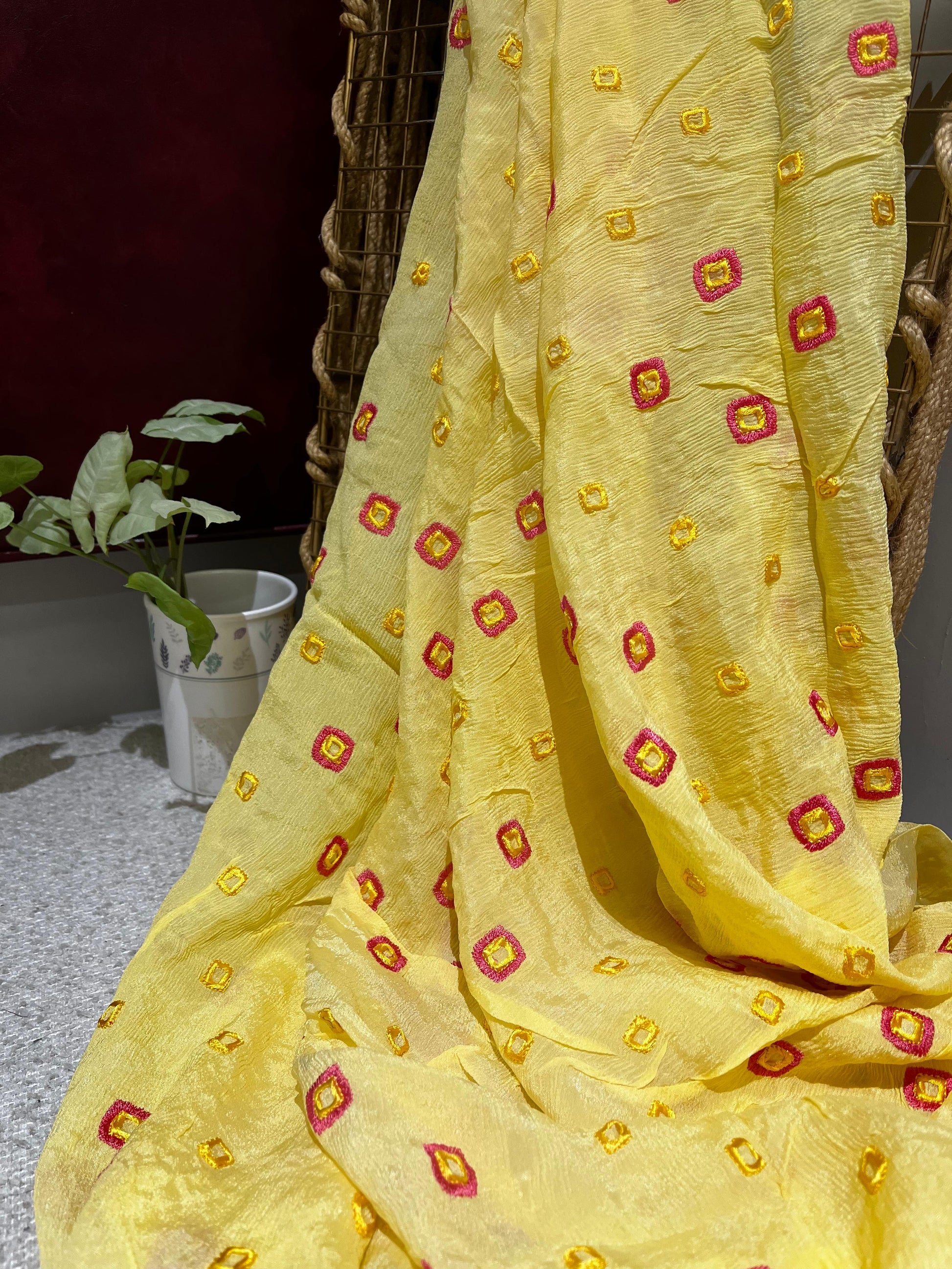 Yellow Georgette Fabric