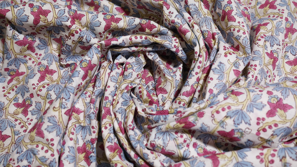 Berry Bloom Garden Cotton Fabric