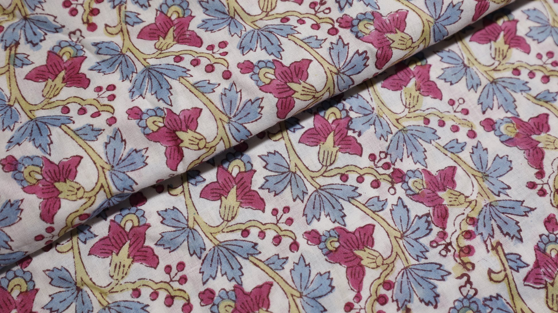 Berry Bloom Garden Cotton Fabric