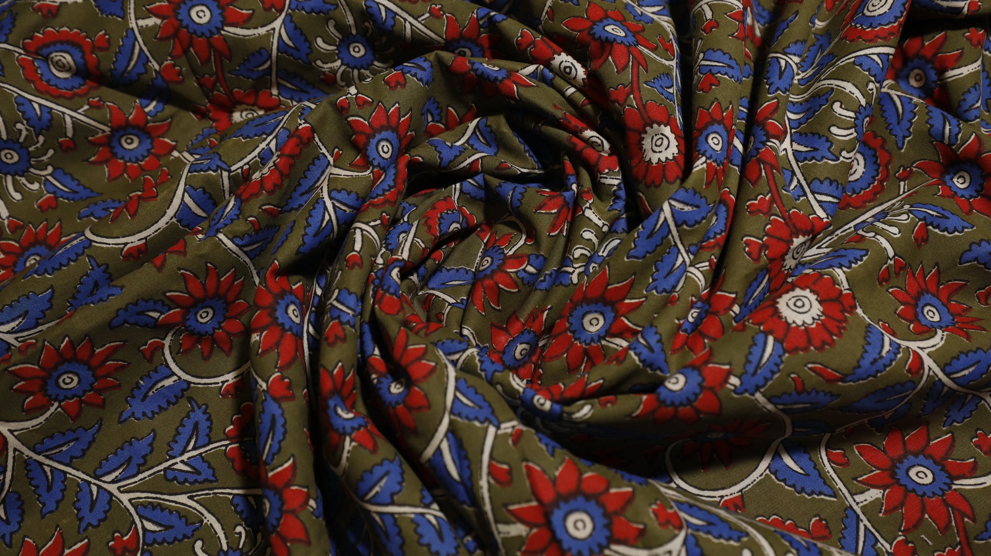 Olive Garden Floral Cotton Fabric