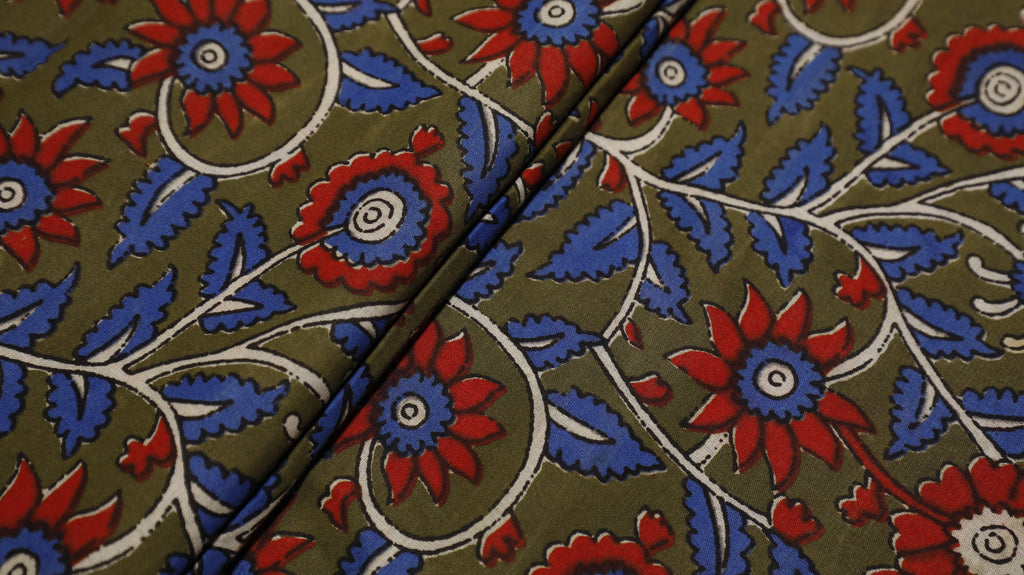 Olive Garden Floral Cotton Fabric