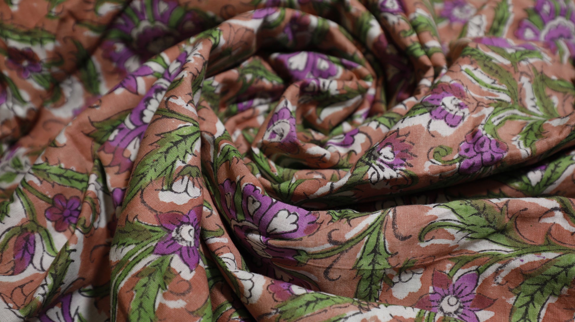 Peach Bloom Floral Cotton