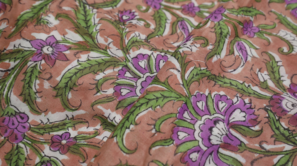 Peach Bloom Floral Cotton