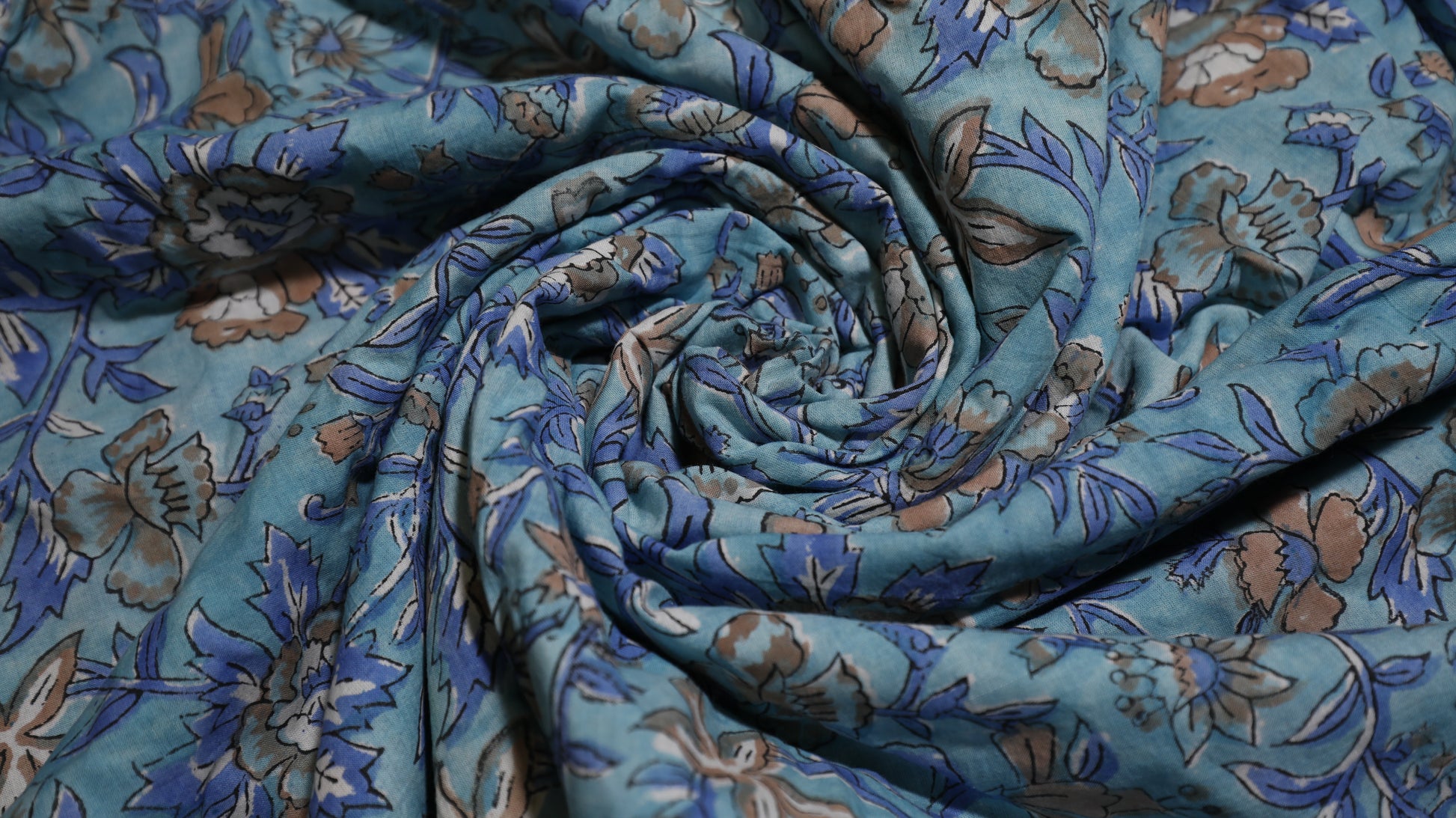 Turquoise Bloom Mughal Cotton