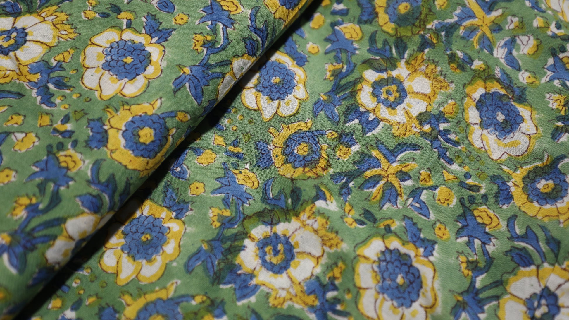 Vintage Green Floral Cotton