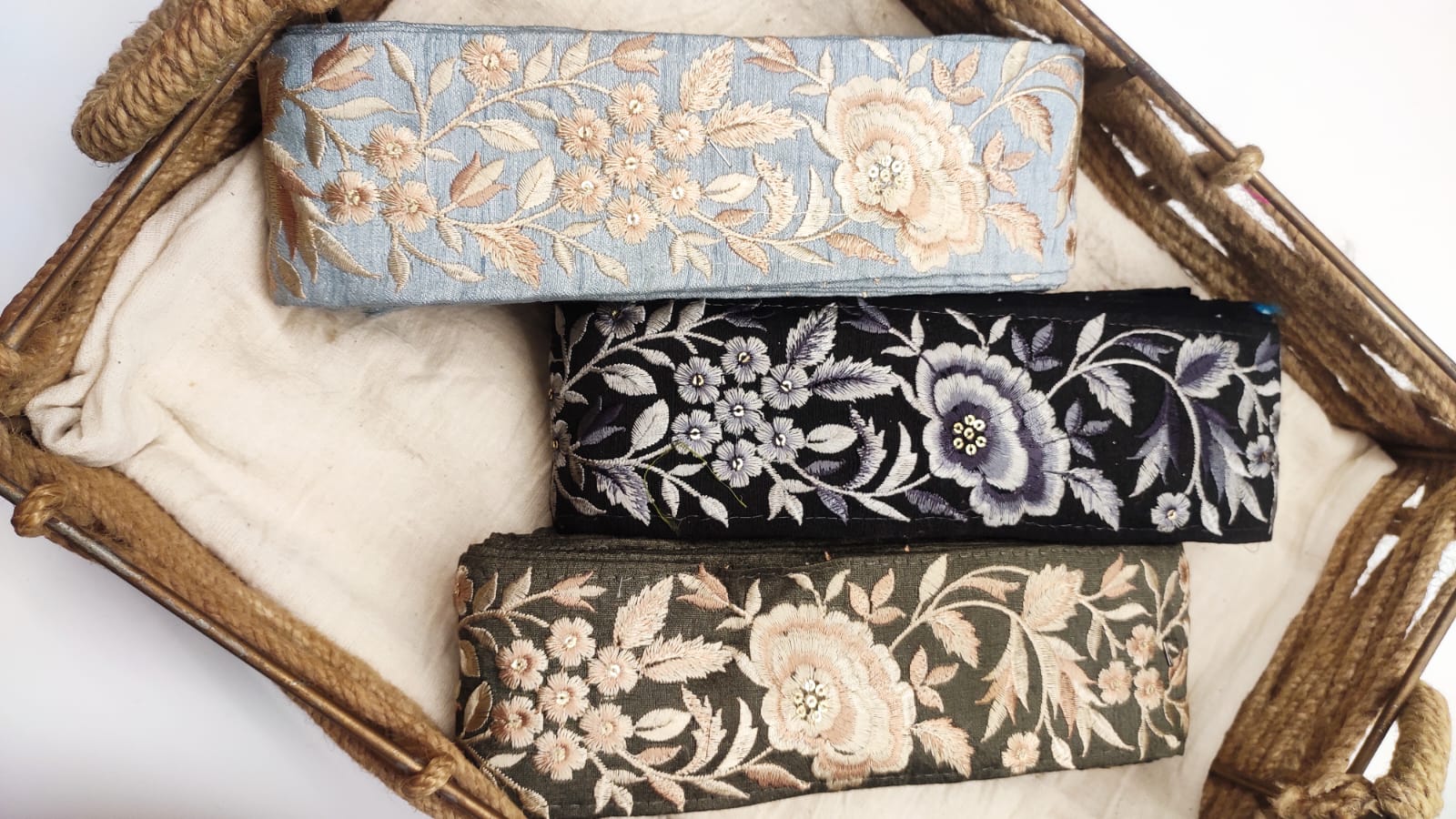 Embroidered Floral Trim – Vintage Elegance Collection