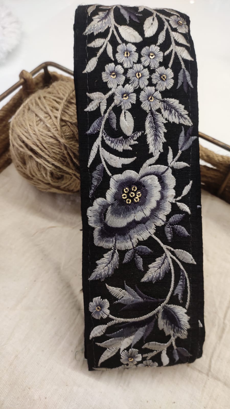 Embroidered Floral Trim – Vintage Elegance Collection
